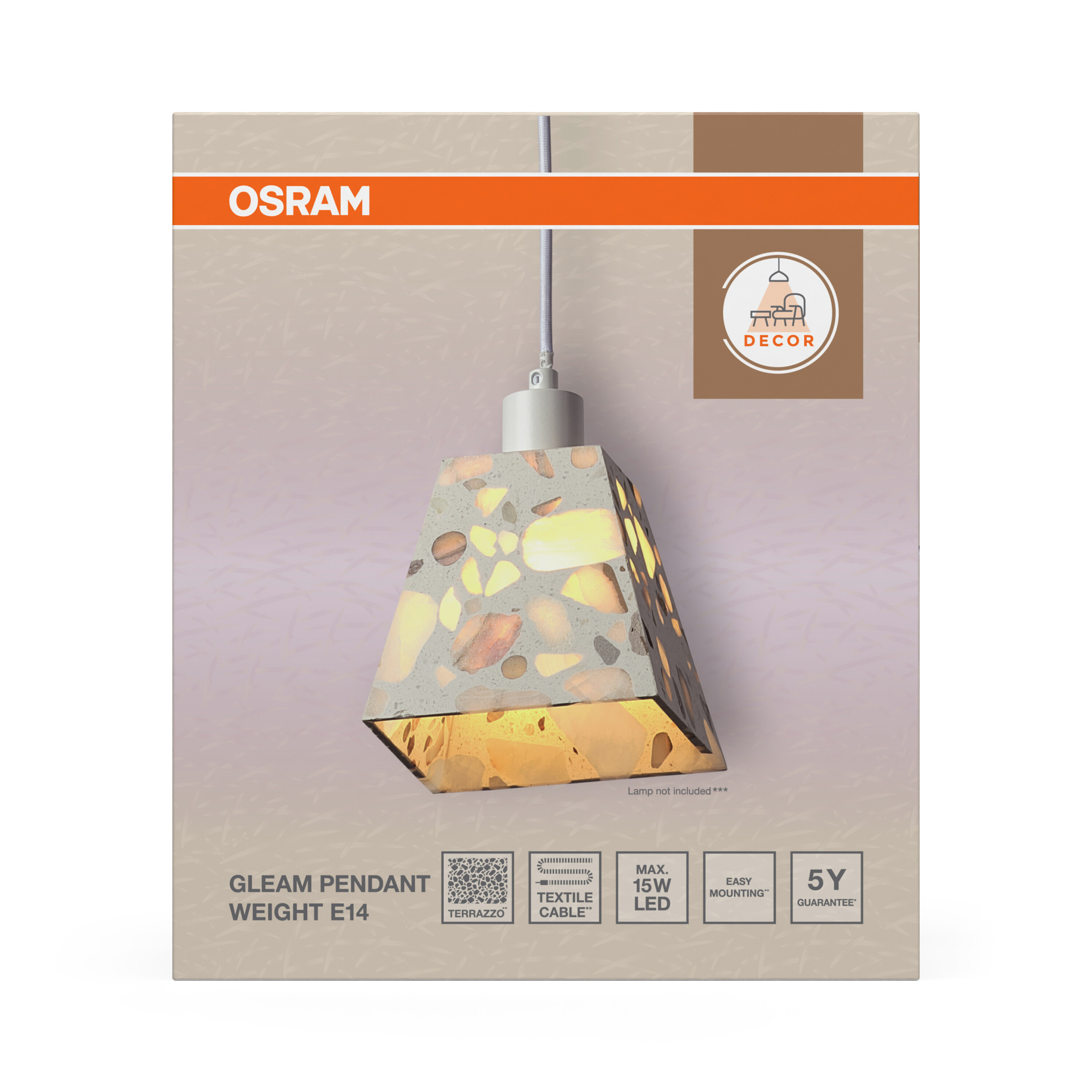 Osram DECOR Gleam Pendelleuchte E14, weiß