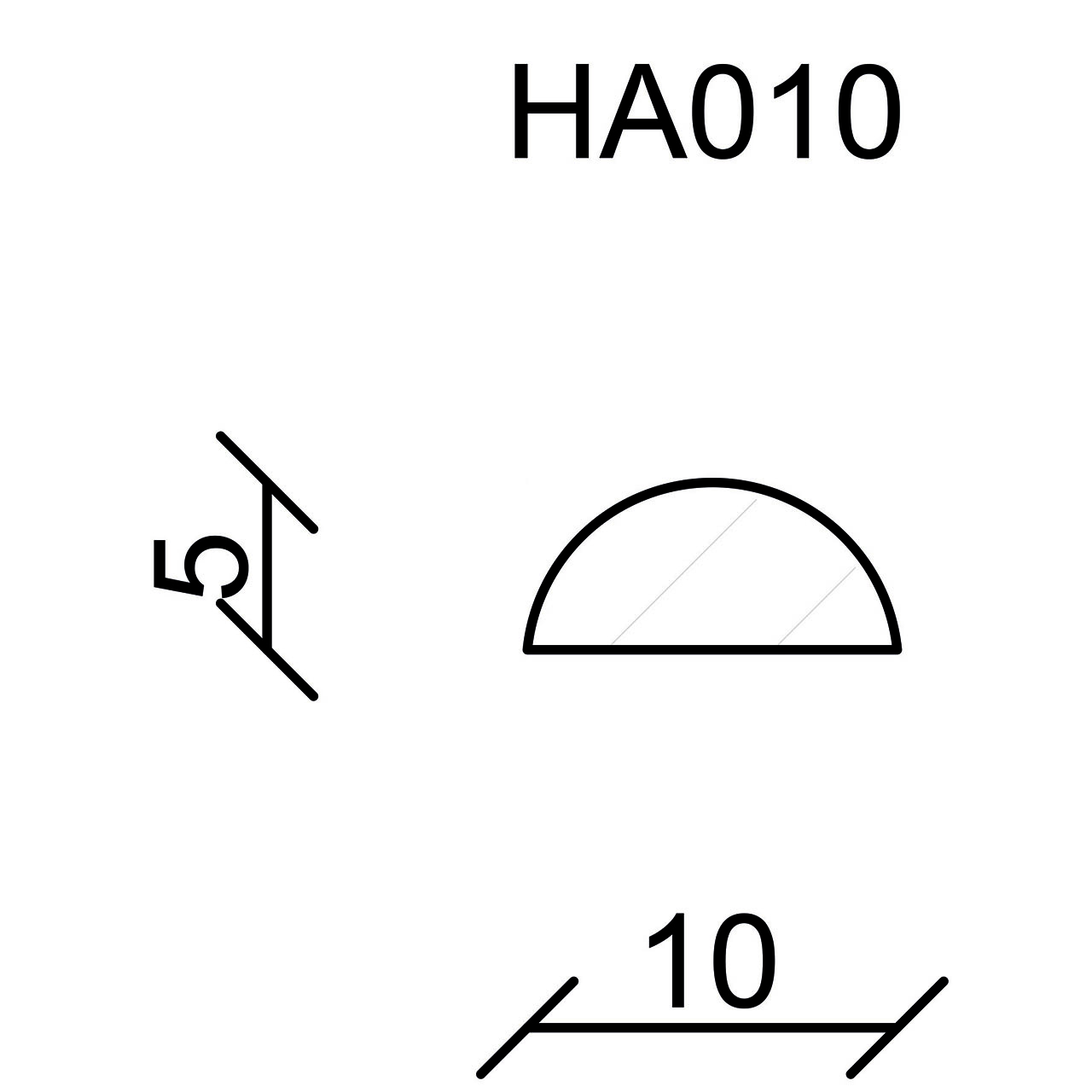 Neuhofer Halbrundstab, 1 cm
