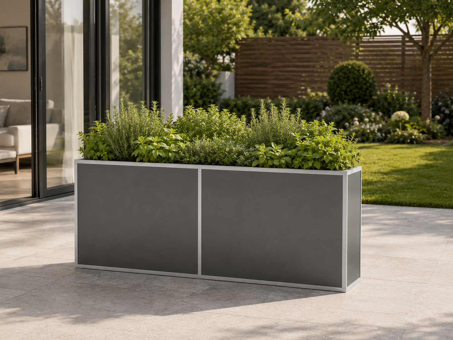 KGT Aluminium-Hochbeet 210, 45er Tiefe, Profilsystem "pressblank"
