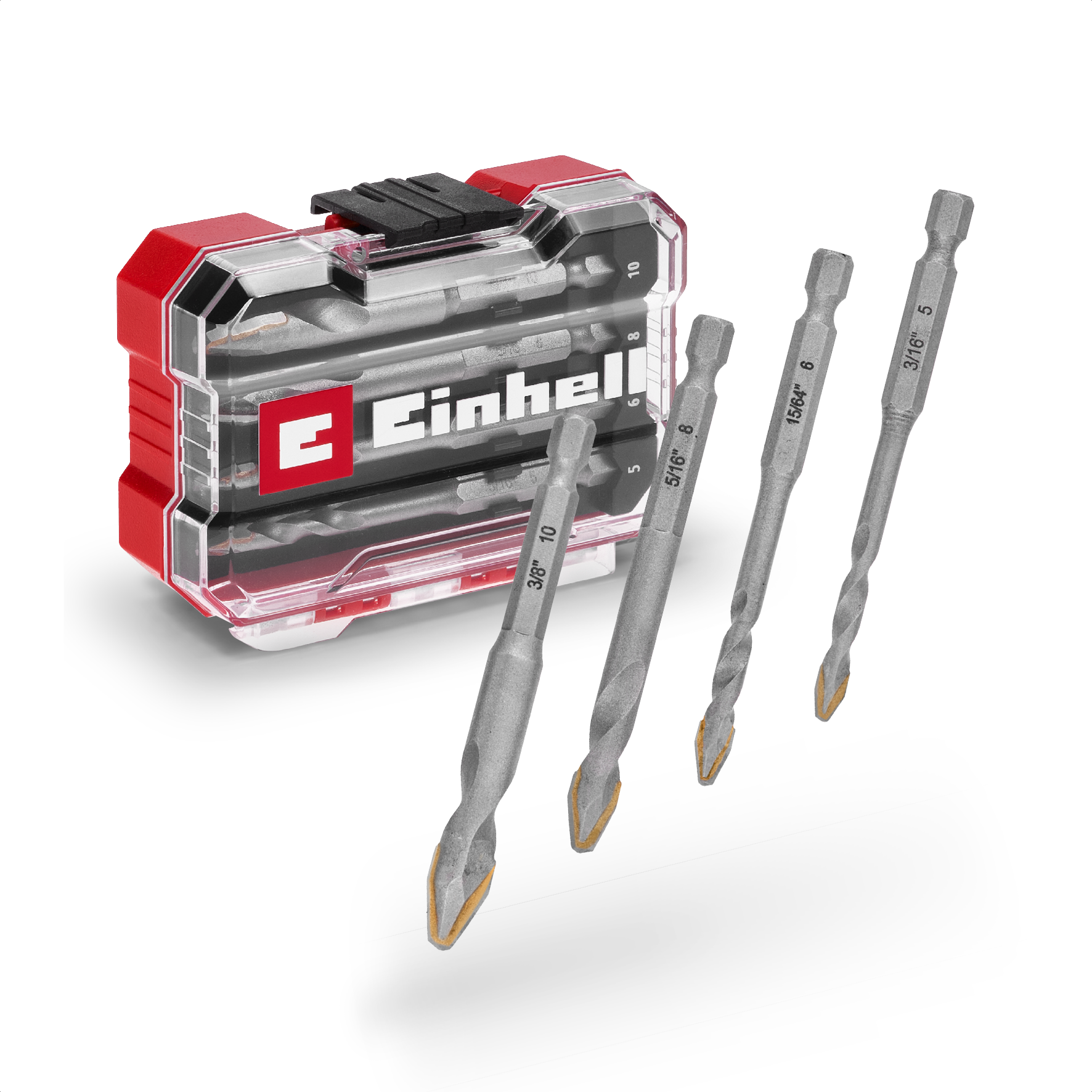 Einhell HM-Fliesenbohrer-Set, XS-CASE, 4-tlg., Ø 5-10 mm Einhell HM-Fliesenbohrer-Set, XS-CASE, 4-tlg., Ø 5-10 mm