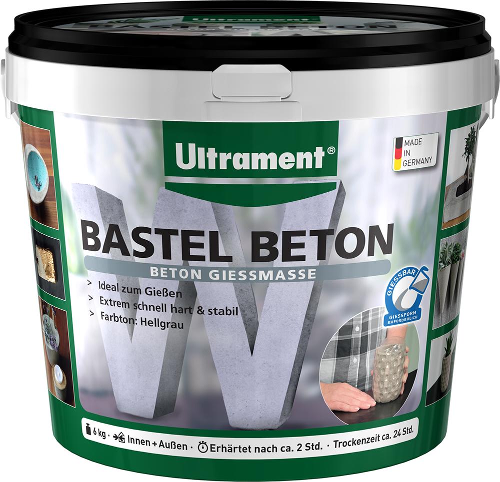 761682-ULT-190010-Bastel-B-6Kg Ultrament Beton-Gießmasse, hellgrau, 6 kg