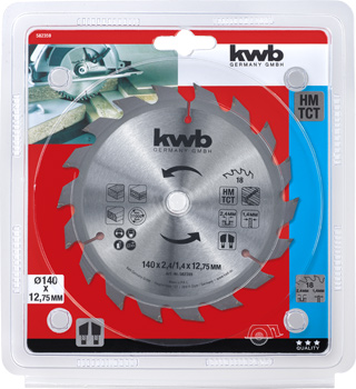 582359-300 Kwb Kreissägeblatt, 140 x 2,4 x 12.75 mm