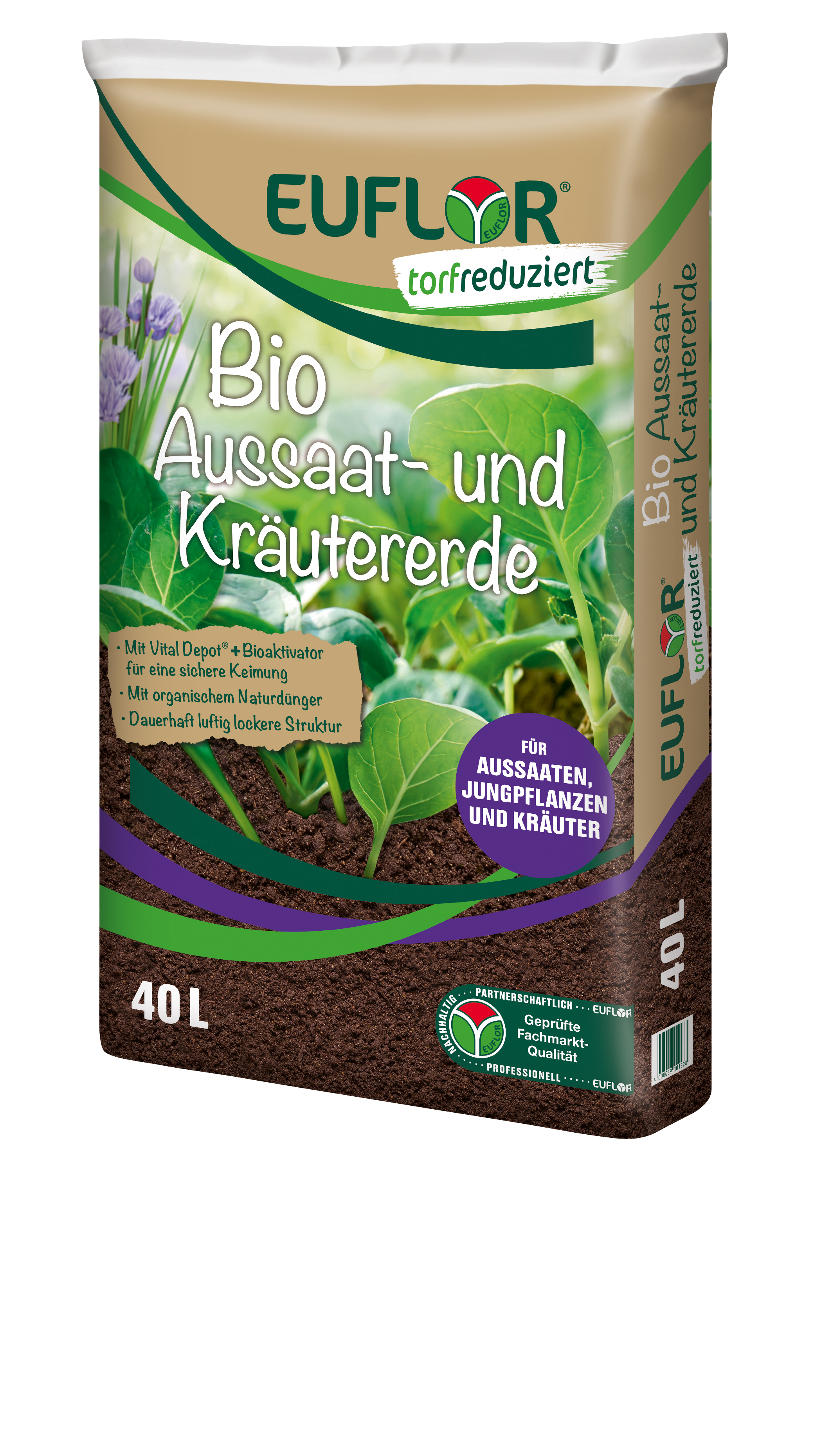 Euflor Bio Aussaat- und Kräutererde, 40 L