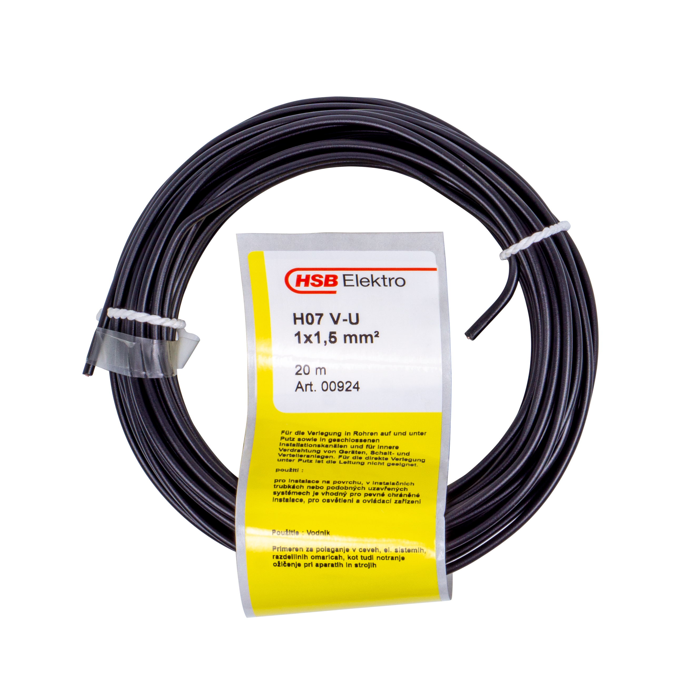 380906wFXPeAiGJjws4 ADERLEITUNG H07V-U 1,5MM²,20M,SW