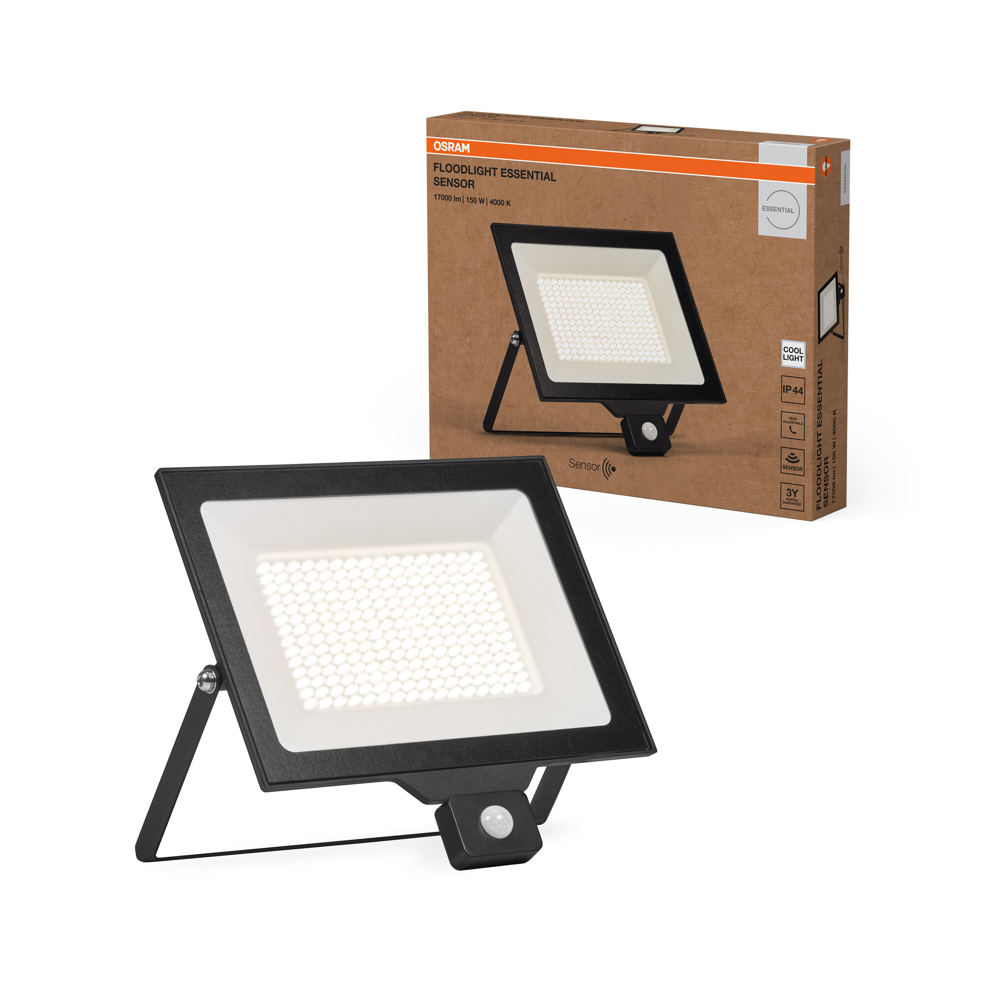 Osram Flutlicht Essential, Sensor, 150W, schwarz