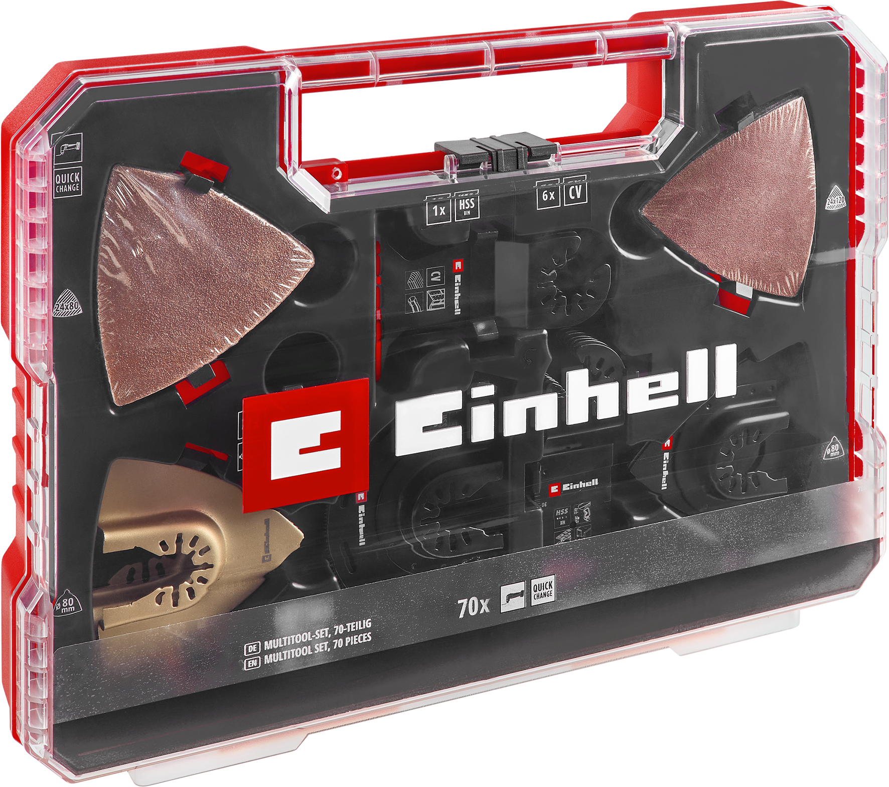 Einhell XXL-CASE Multitool-Set mit Universalaufnahme, 70-tlg. 