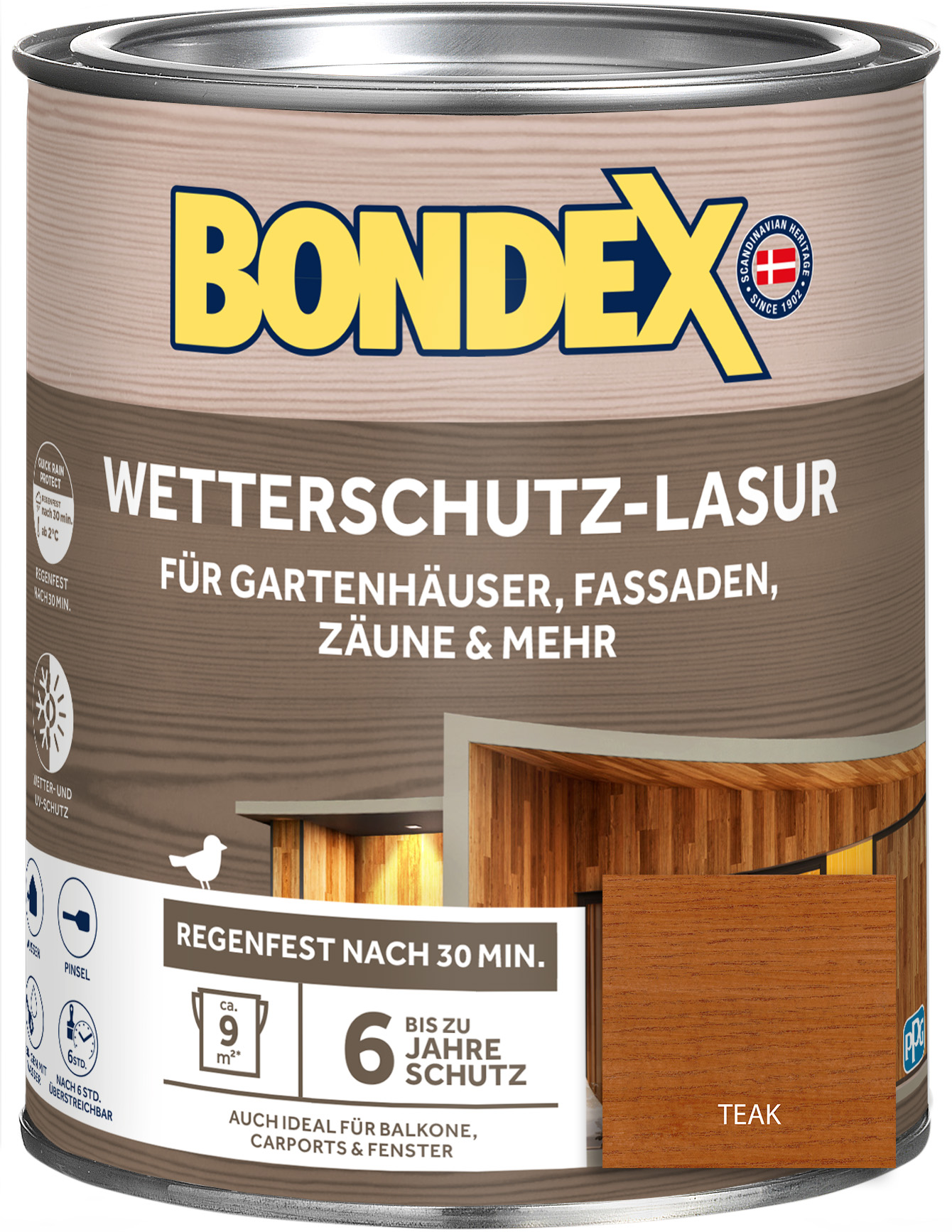 Bondex Wetterschutz-Lasur teak, 0,75 l Bondex Wetterschutz-Lasur teak, 0,75 l