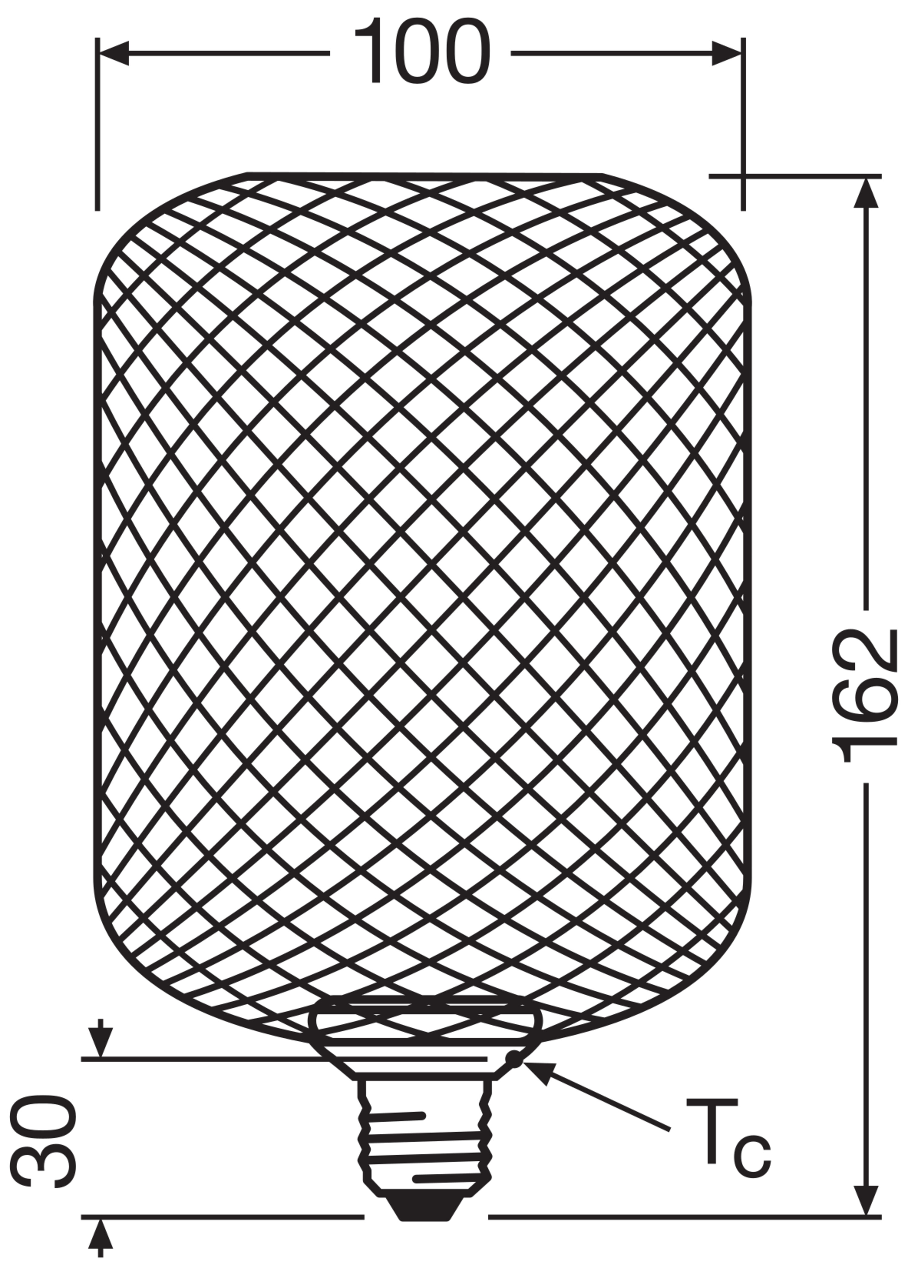 Osram LED Flatlampe, schwarz, warmweiß, E27