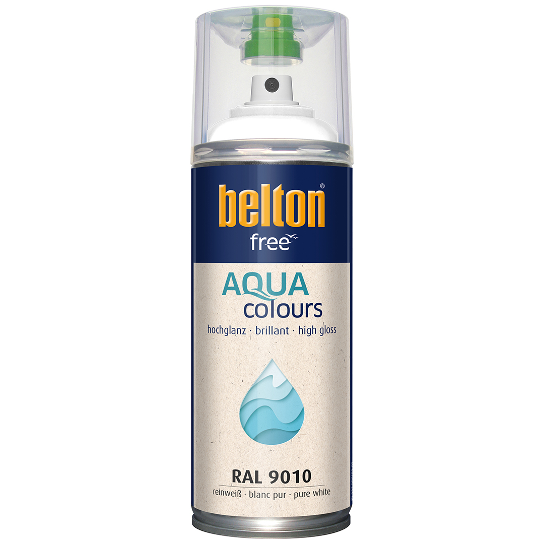 belton free Wasserlack reinweiß hochglänzend, 400ml