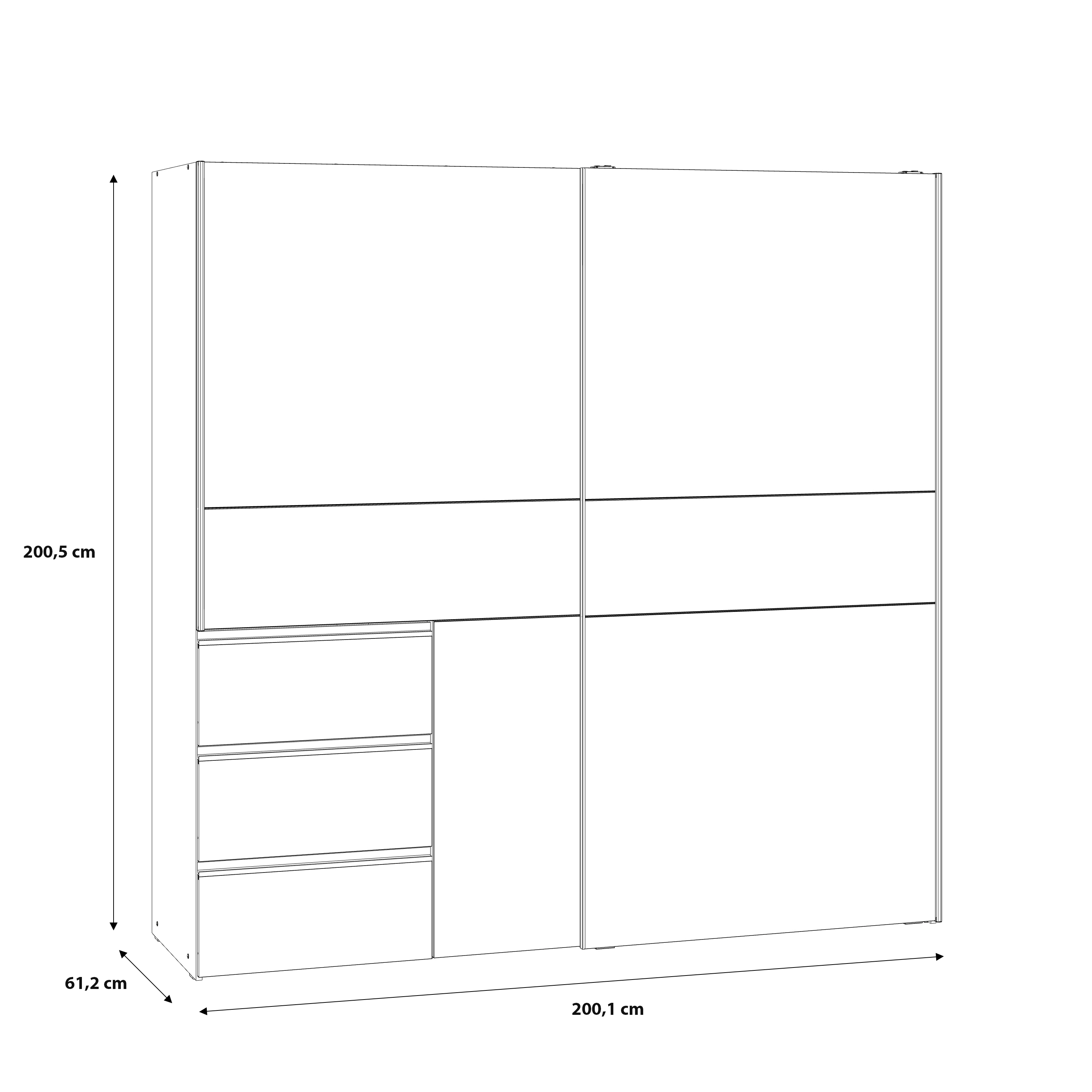 Forte Kleiderschrank WINN 2, grau