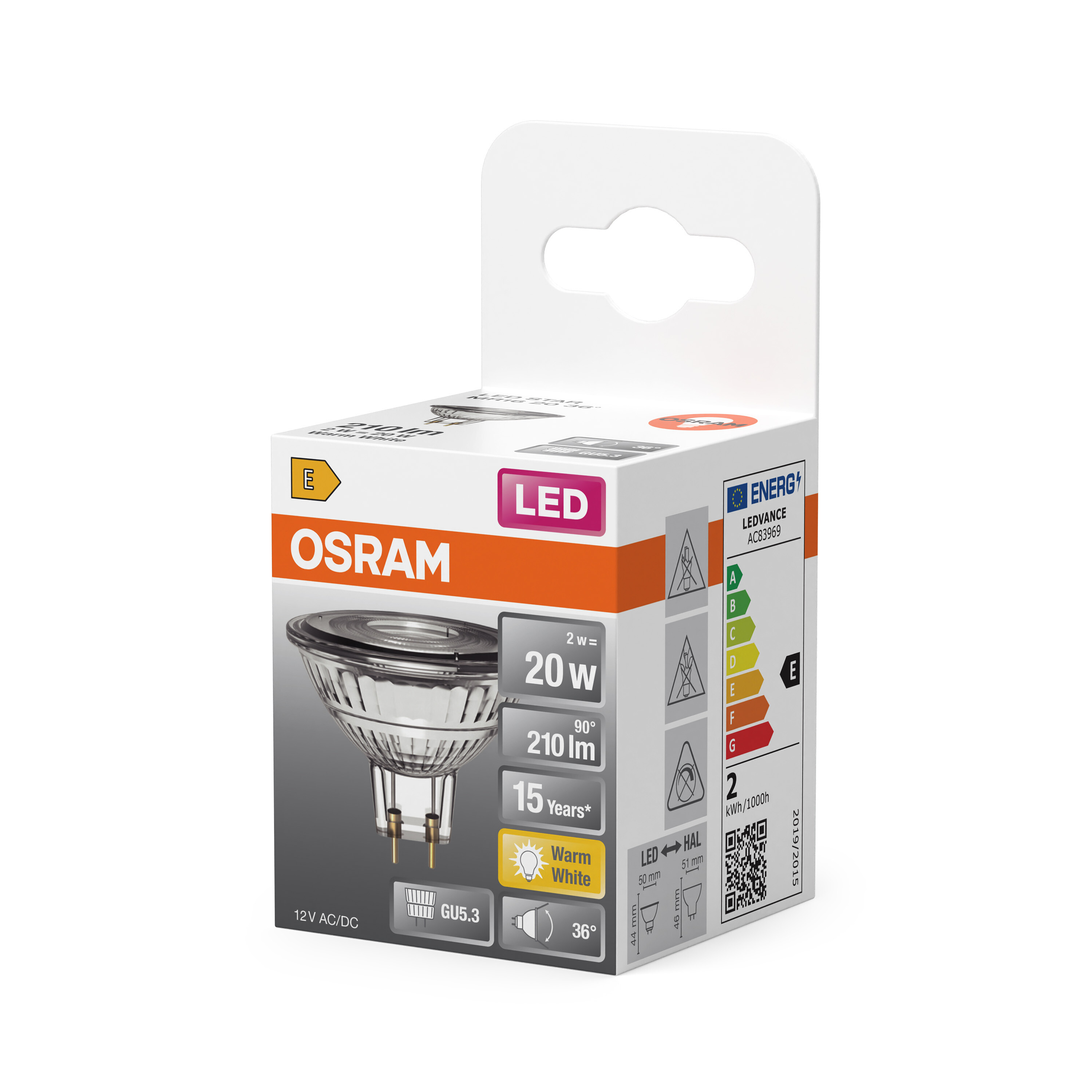 Osram LED Reflektorlampe mit GU5.3 Sockel, Warmweiß