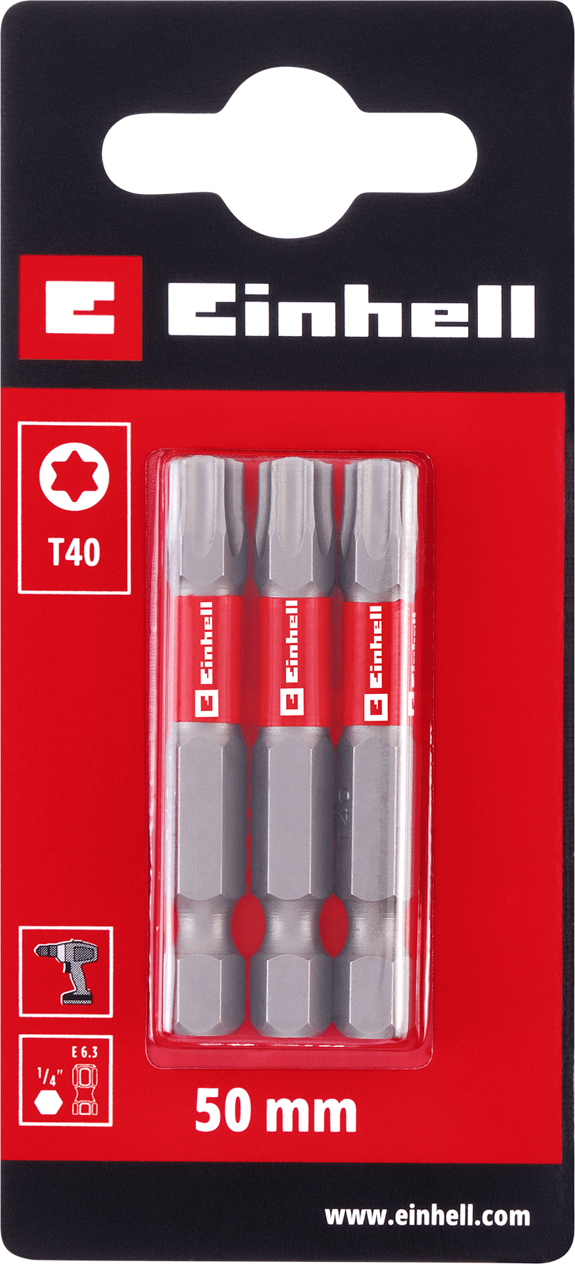 Einhell Standard-Bits, 50 mm, T40