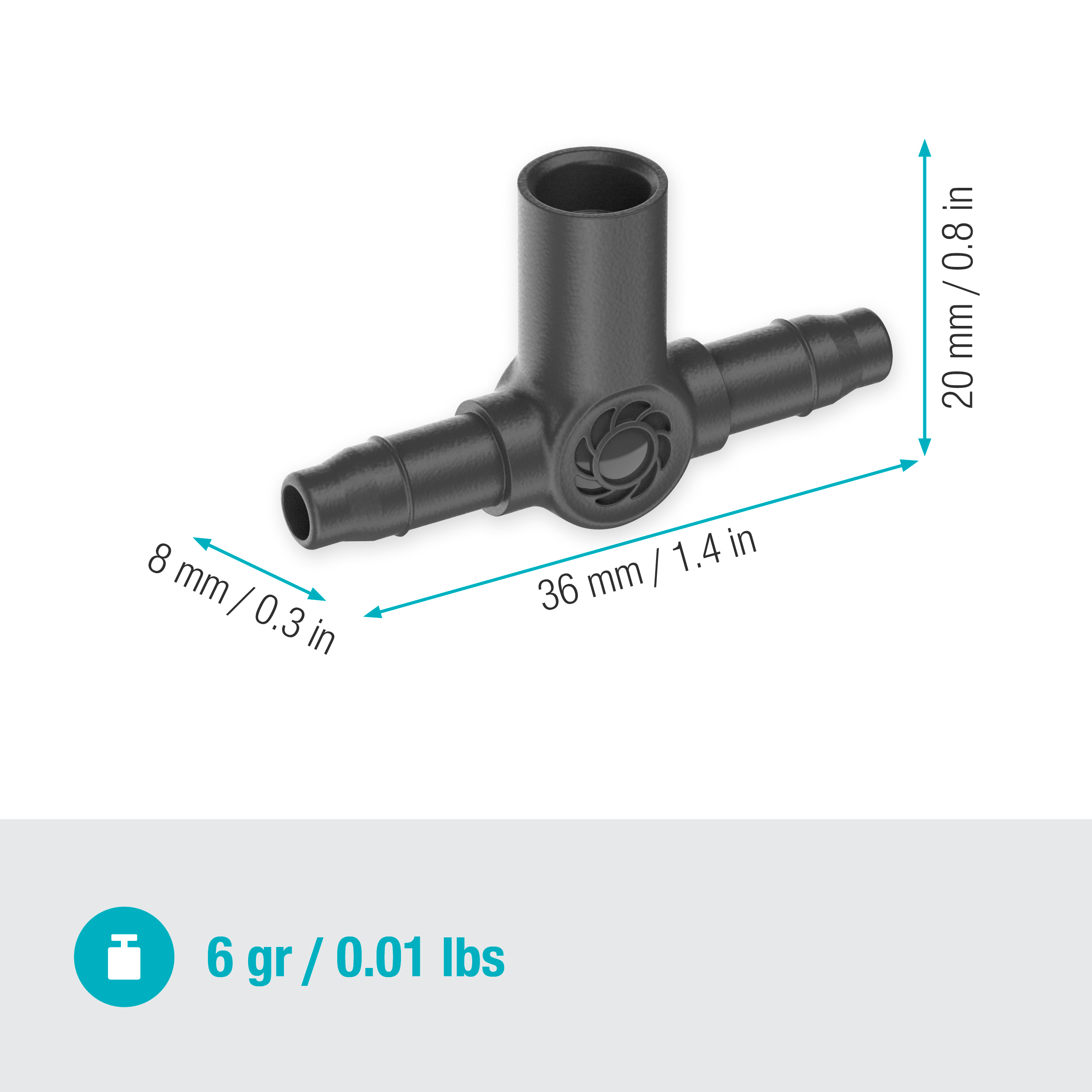 Gardena Micro-Drip-System T-Stück für Sprühdüsen/Endtropfer 4,6 mm (3/16") Gardena Micro-Drip-System T-Stück für Sprühdüsen/Endtropfer 4,6 mm (3/16")