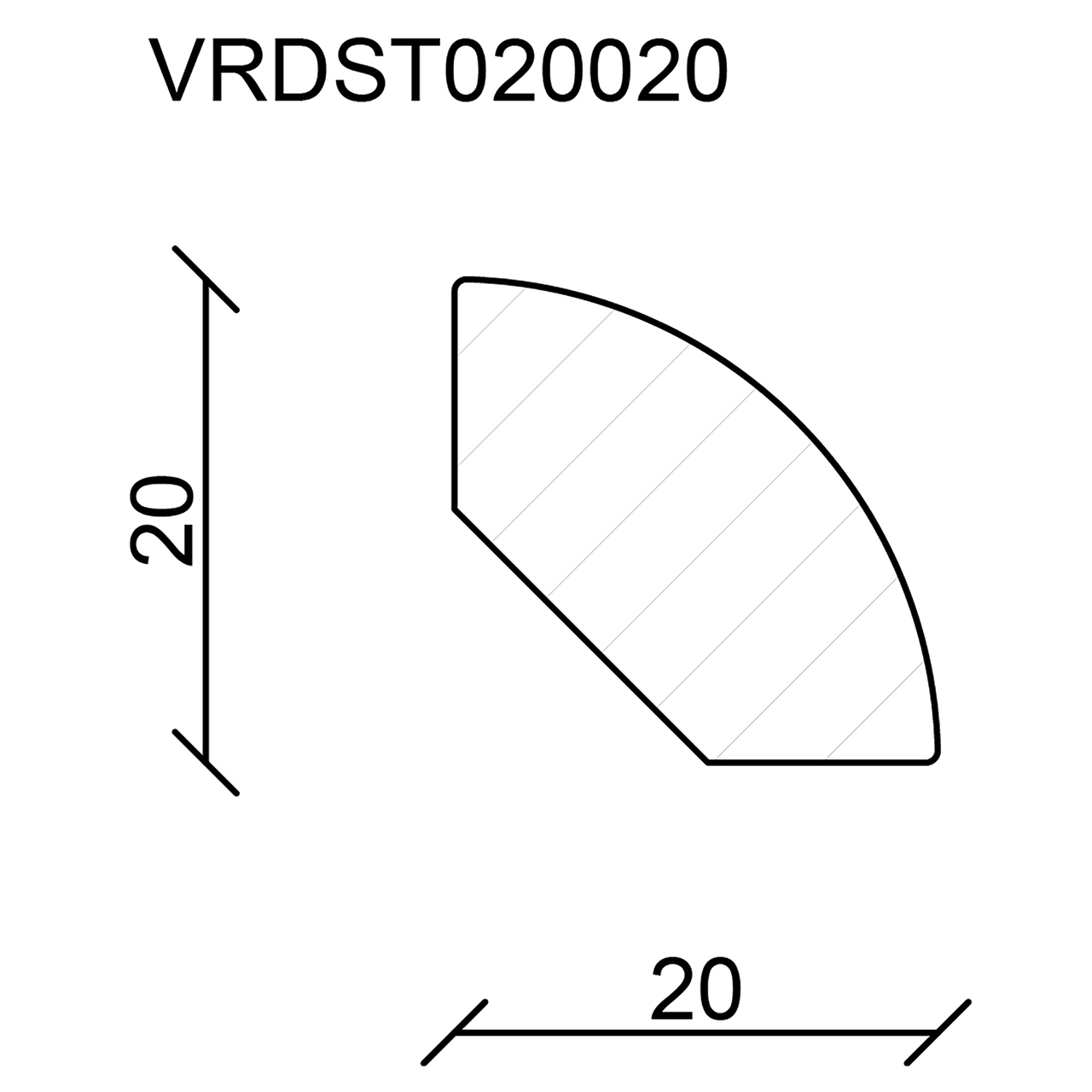 544009-Querschnitt Neuhofer Viertelrundstab, Fichte astig lackiert