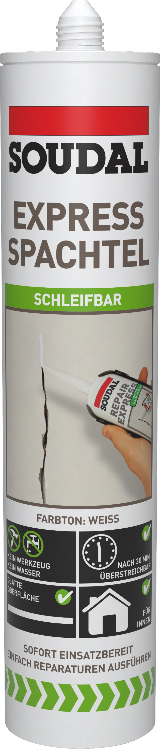 Soudal Express Spachtel, weiß, 300 ml Soudal Express Spachtel, weiß, 300 ml