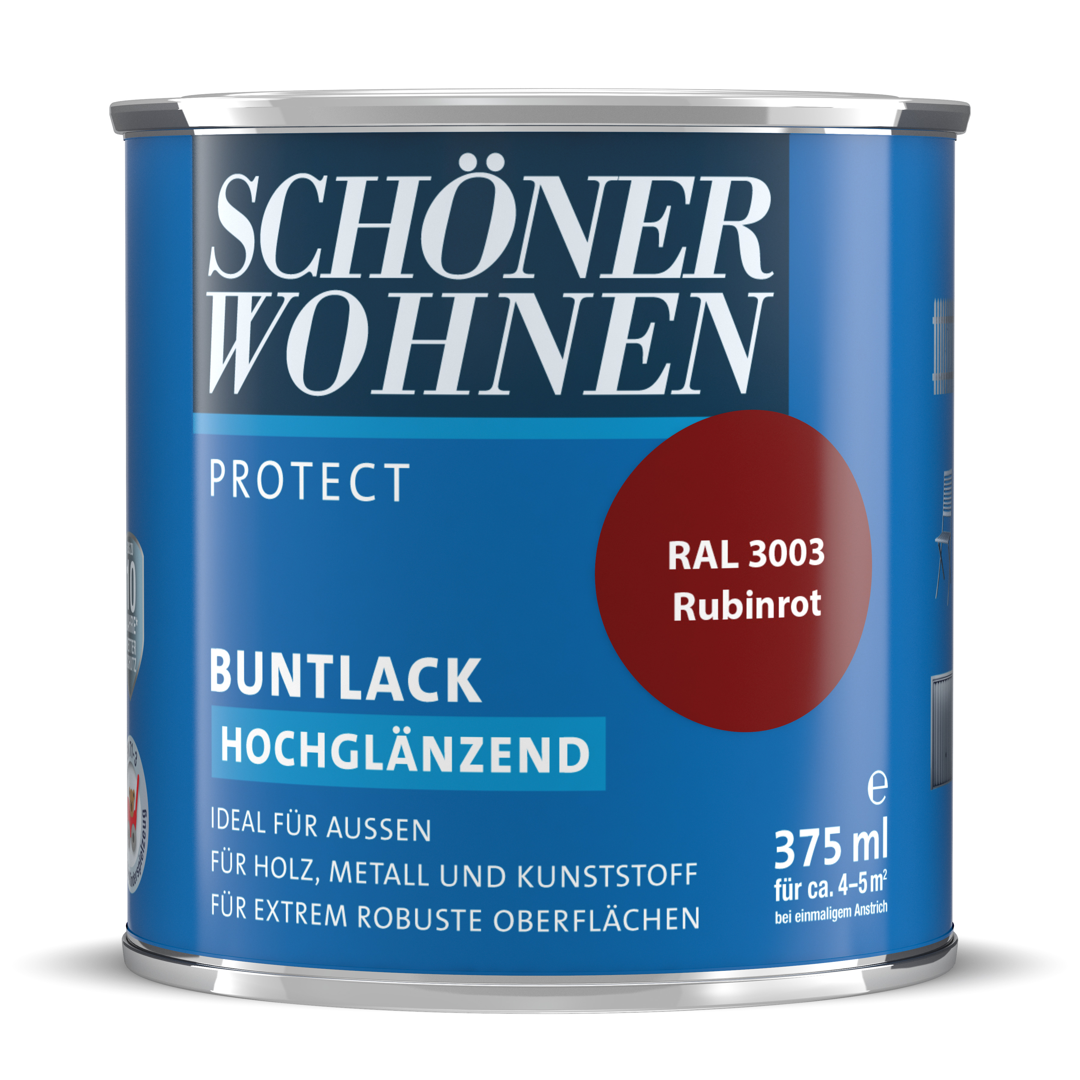 SW_2434-0375-3003 Schöner Wohnen Protect Buntlack, hochglänzend, rubinrot