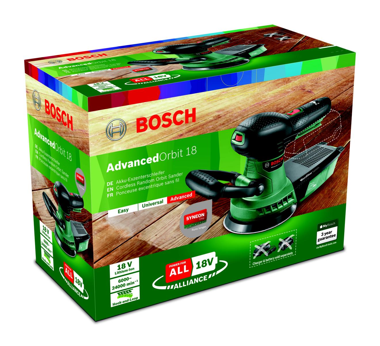 Bosch Akku-Exzenterschleifer Verpackung