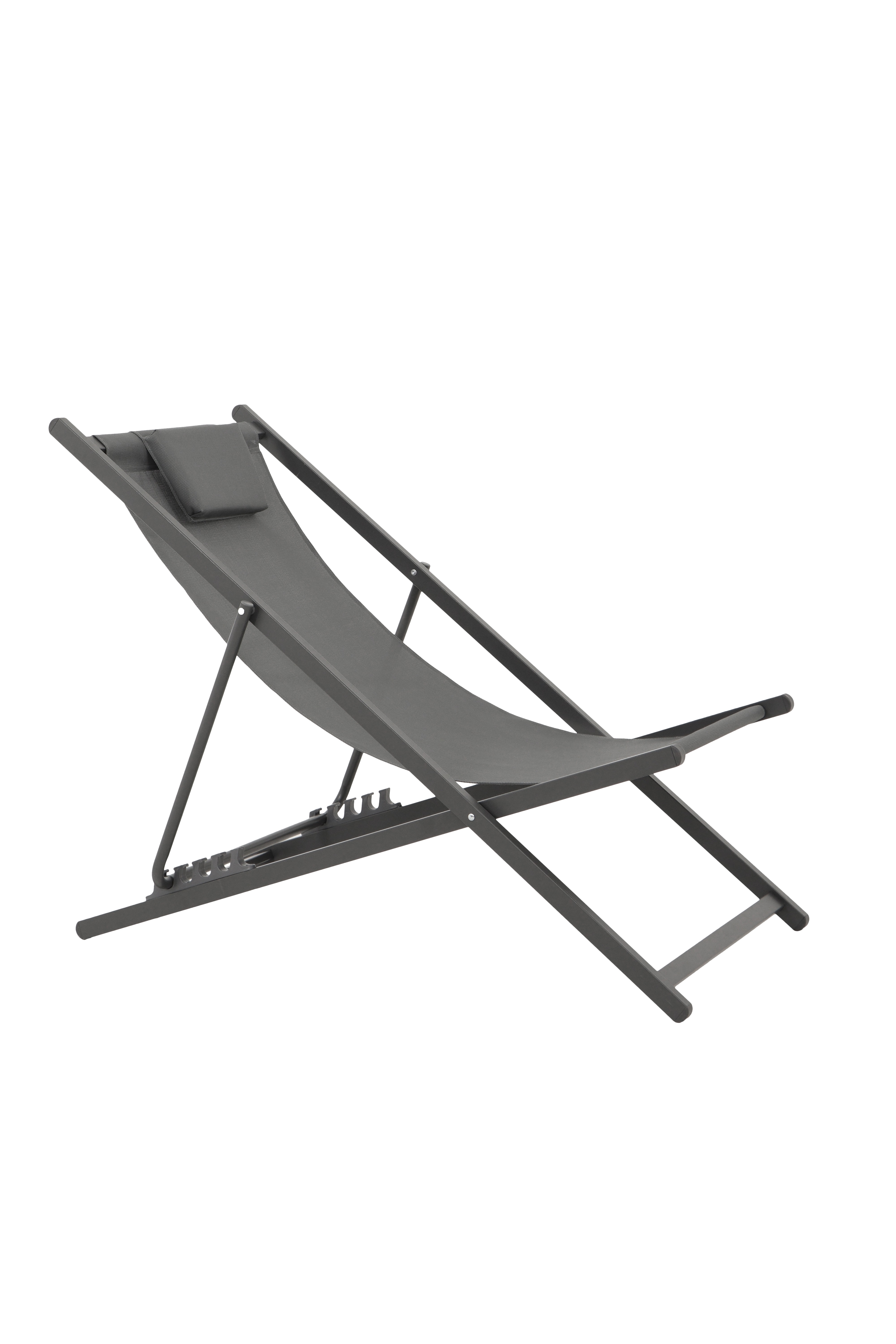Strandstuhl aus Metall anthrazit/anthrazit