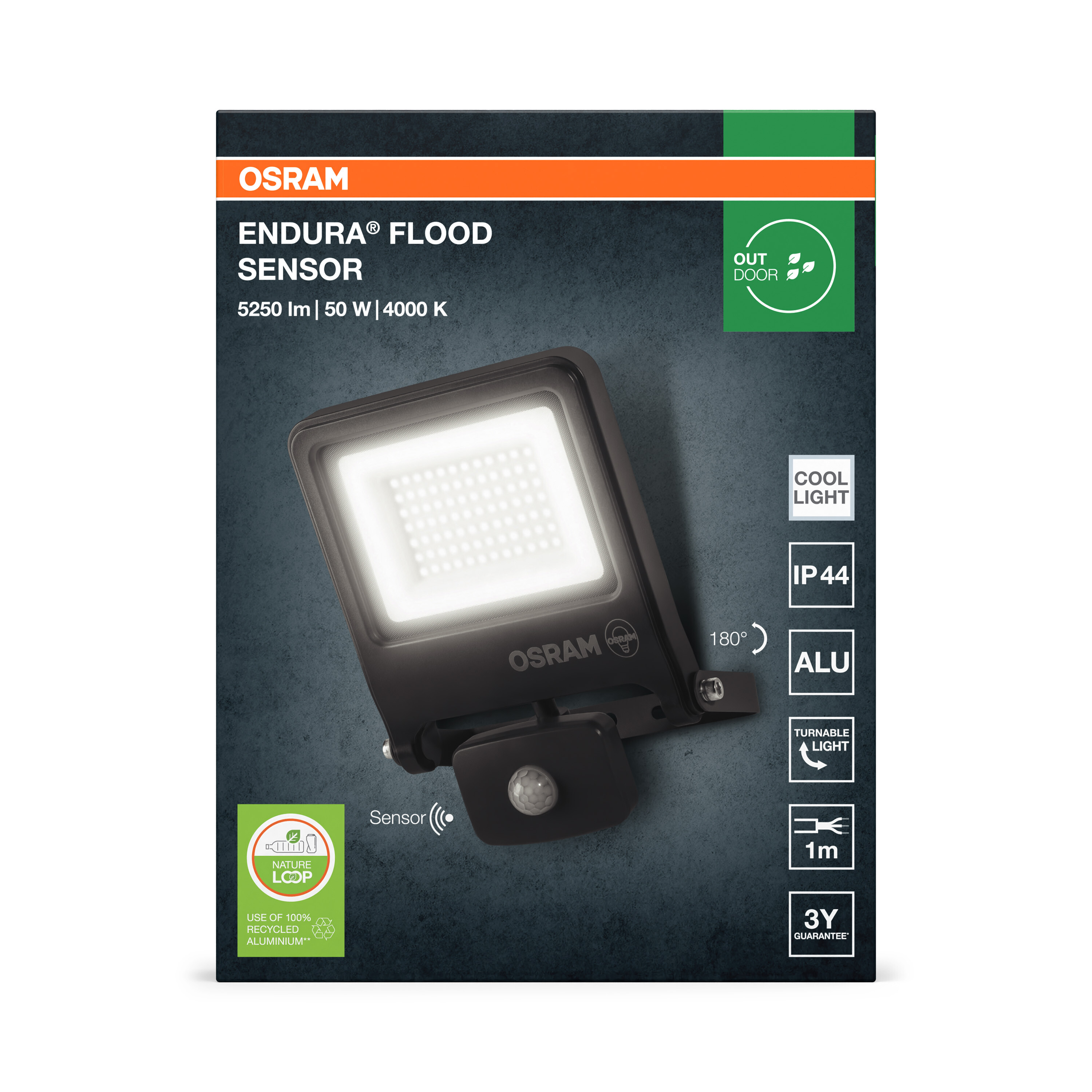 Osram LED Fluter mit Sensor, 10W, Kaltweiß