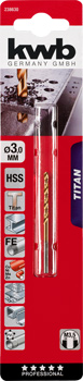 238630-300 Kwb Titan-Spiralbohrer, 3 mm