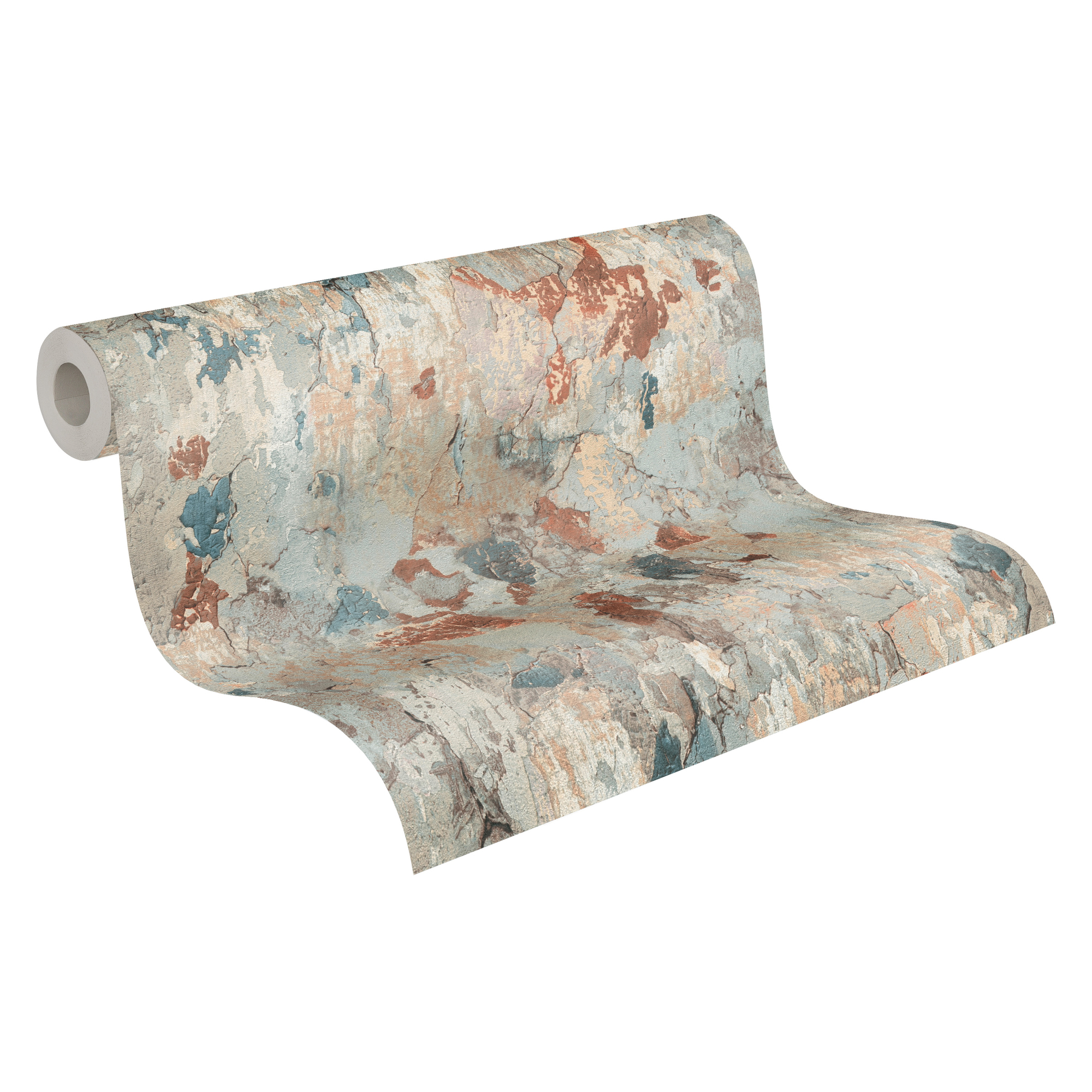 Livingwalls Vliestapete, betonoptik blau rost beige – industrie-look mit metallic-effekt Livingwalls Vliestapete, betonoptik blau rost beige – industrie-look mit metallic-effekt