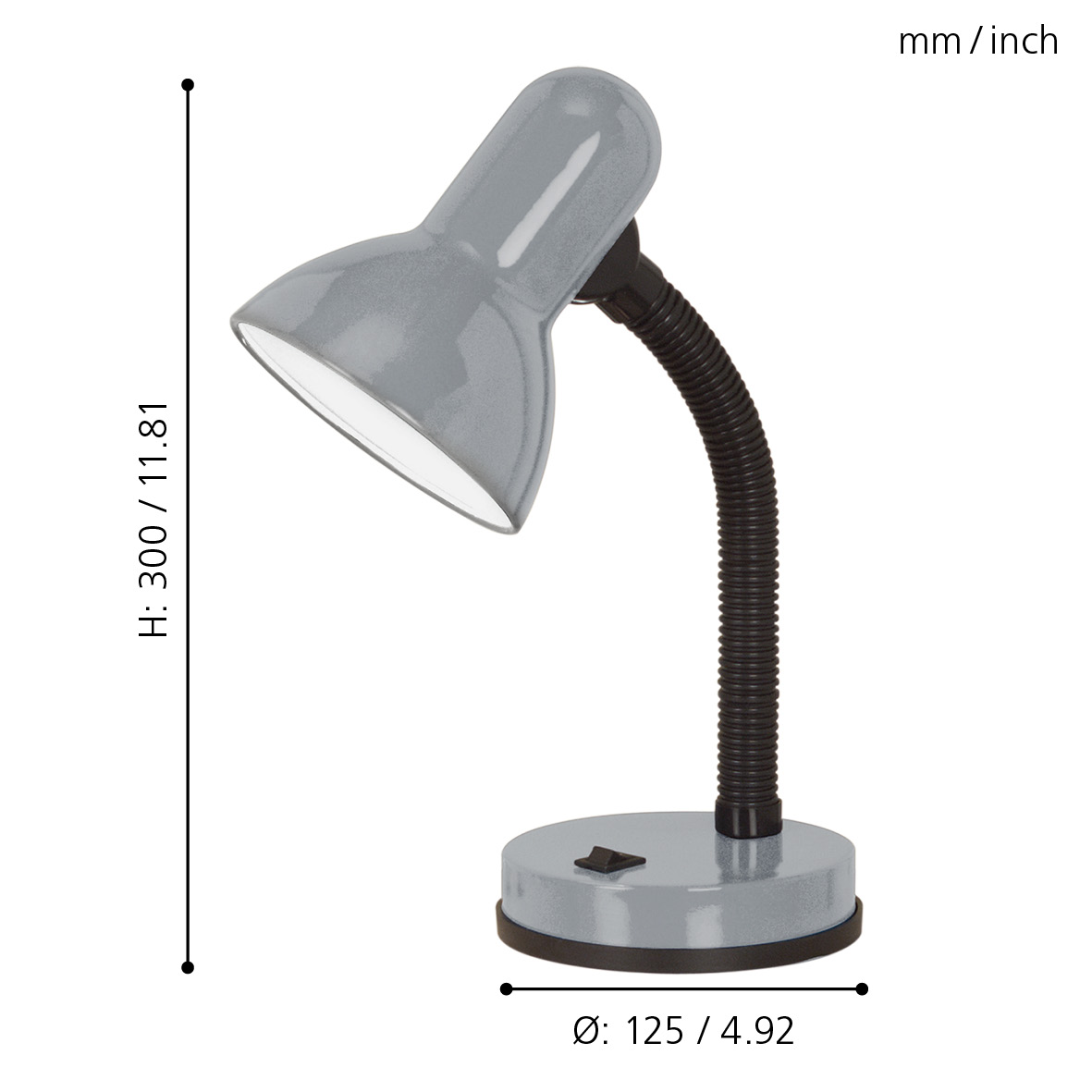 EGLO TISCHLEUCHTE 1XE27 BASIC 1 SILBER
