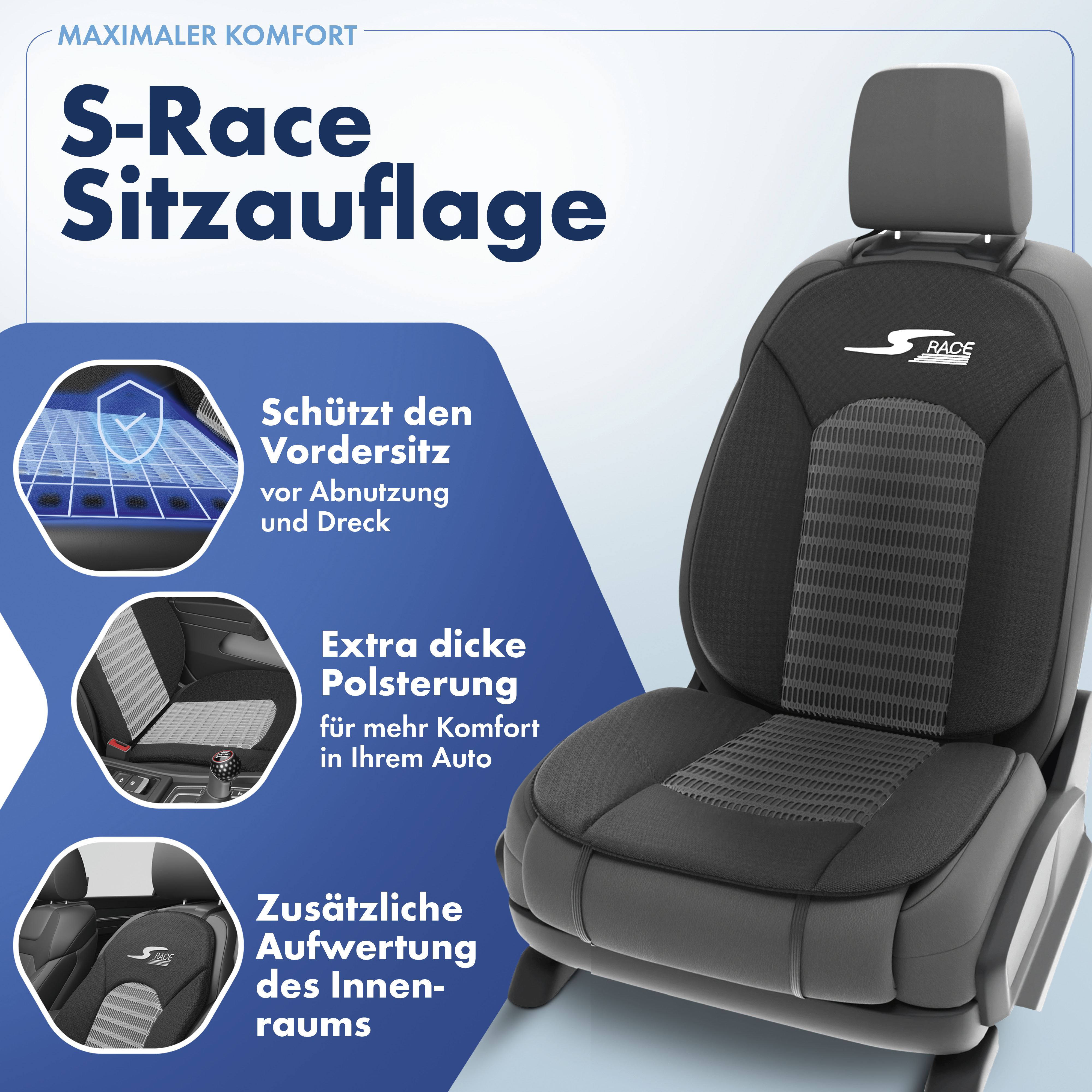 Walser Sitzaufleger S-Race, schwarz