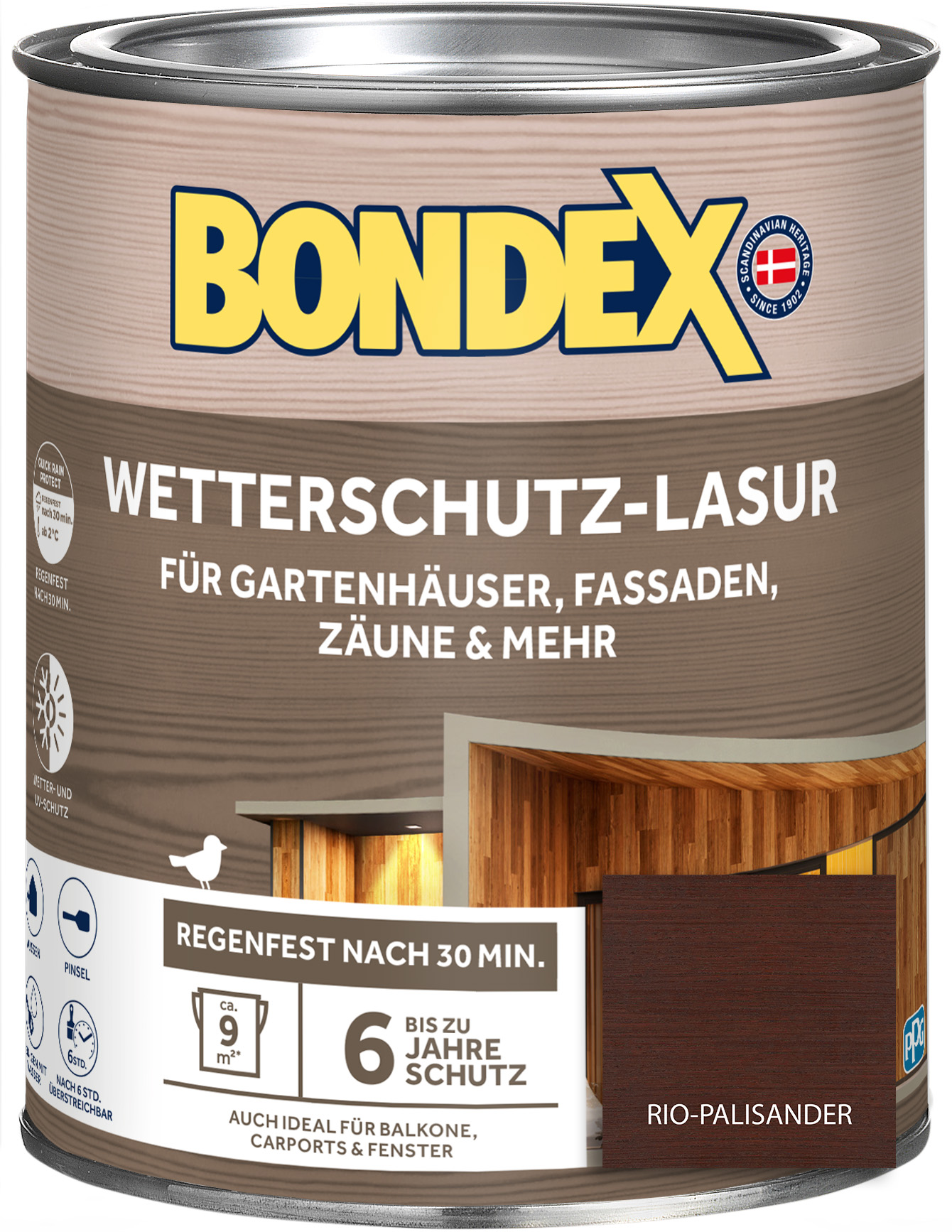 Bondex Wetterschutz-Lasur rio-palisander, 0,75 l Bondex Wetterschutz-Lasur rio-palisander, 0,75 l