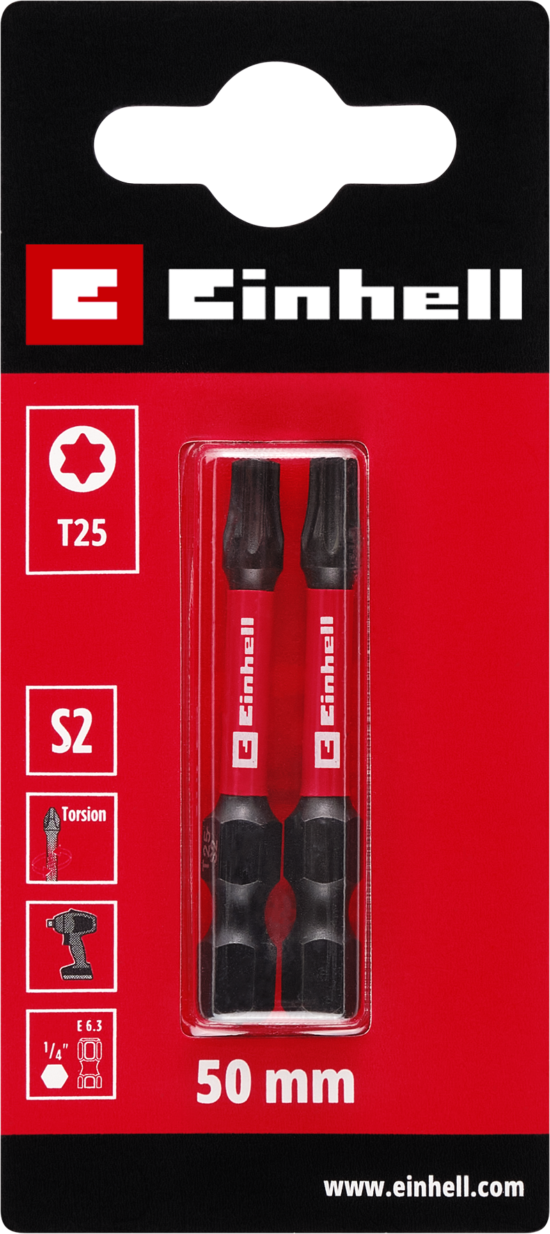 Einhell Impact-Bits Torsion, 50 mm, T25 S2 Einhell Impact-Bits Torsion, 50 mm, T25 S2