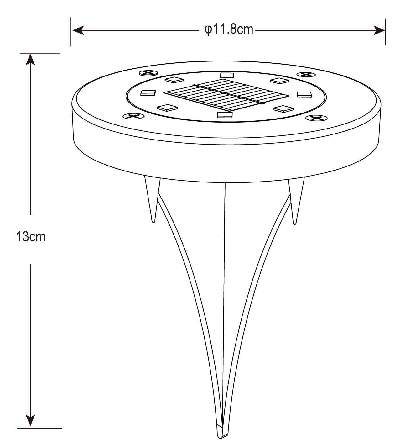 Globo Solarleuchte Edelstahl, 8xLED