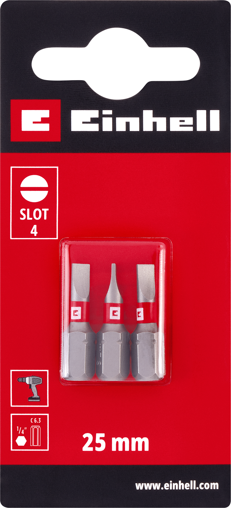 Einhell Standard-Bits, 25 mm, SL4