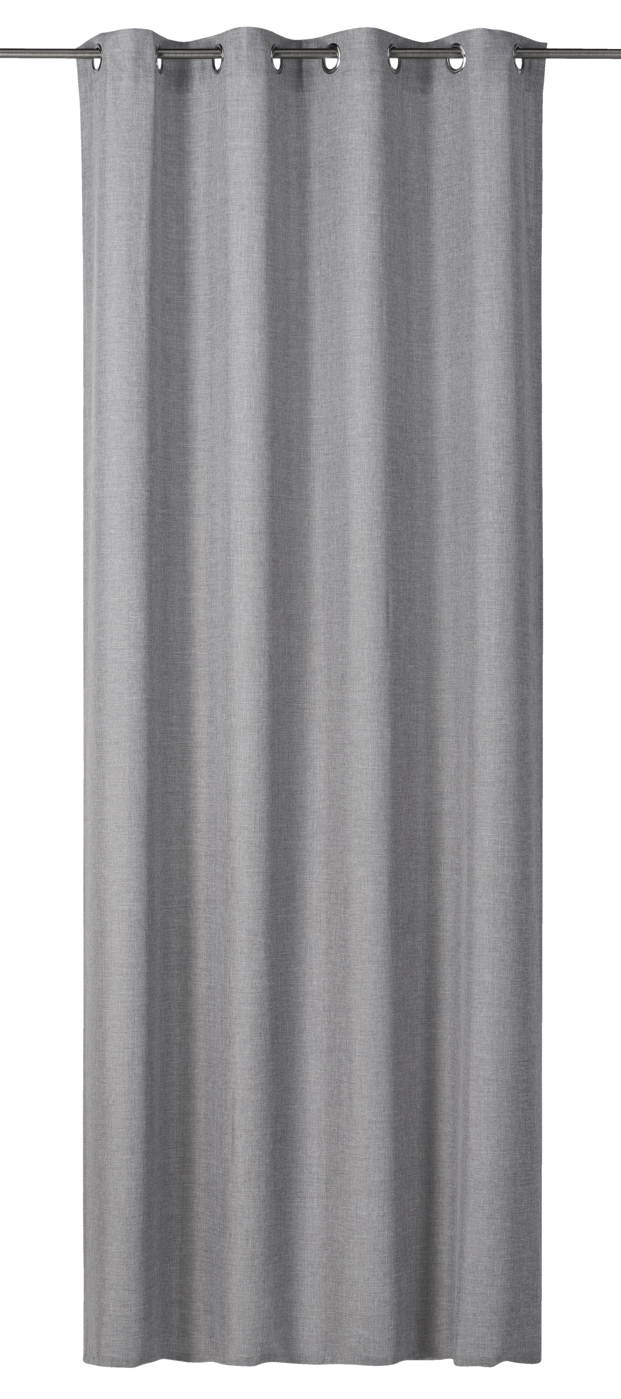 Elbersdrucke Lino 07 Fertigvorhang grau, 140 x 255 cm