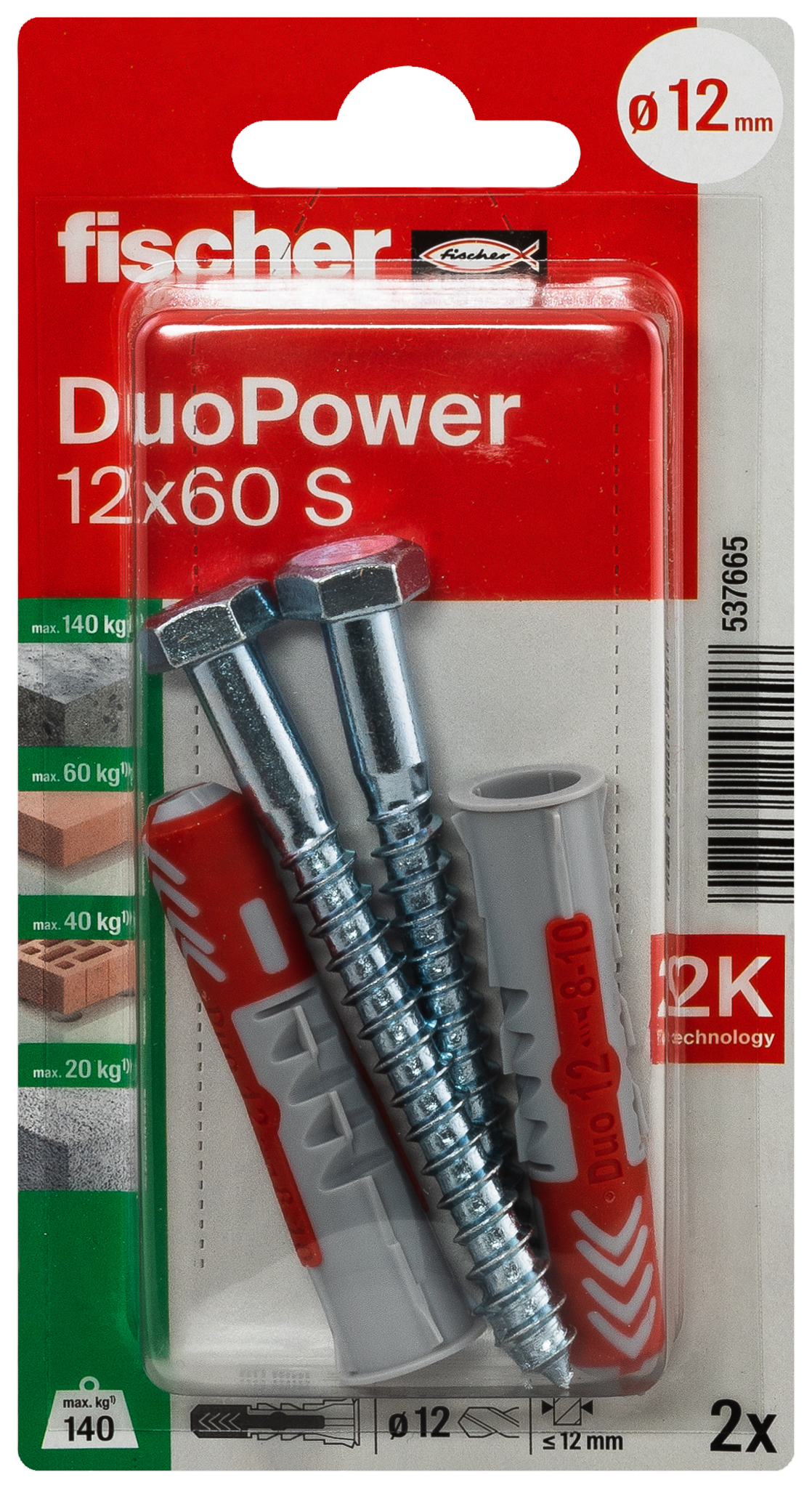 fischer DuoPower Universaldübel 12 x 60 S K (2)