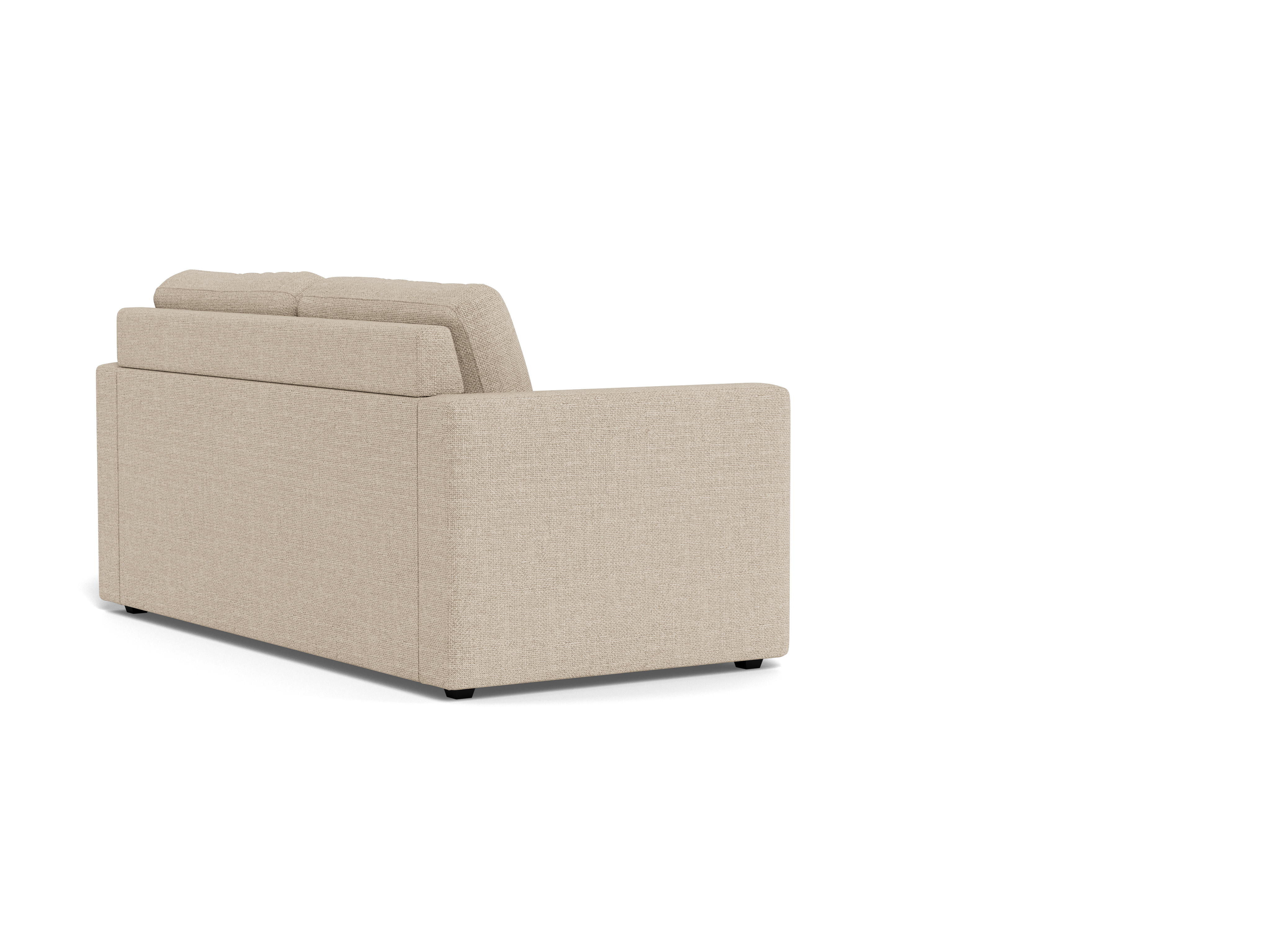 Actona Fleury Bettcouch mit Armlehne, Sitz beige Basel 24, Gestell PP schwarz, 176 x 88 x 85 cm