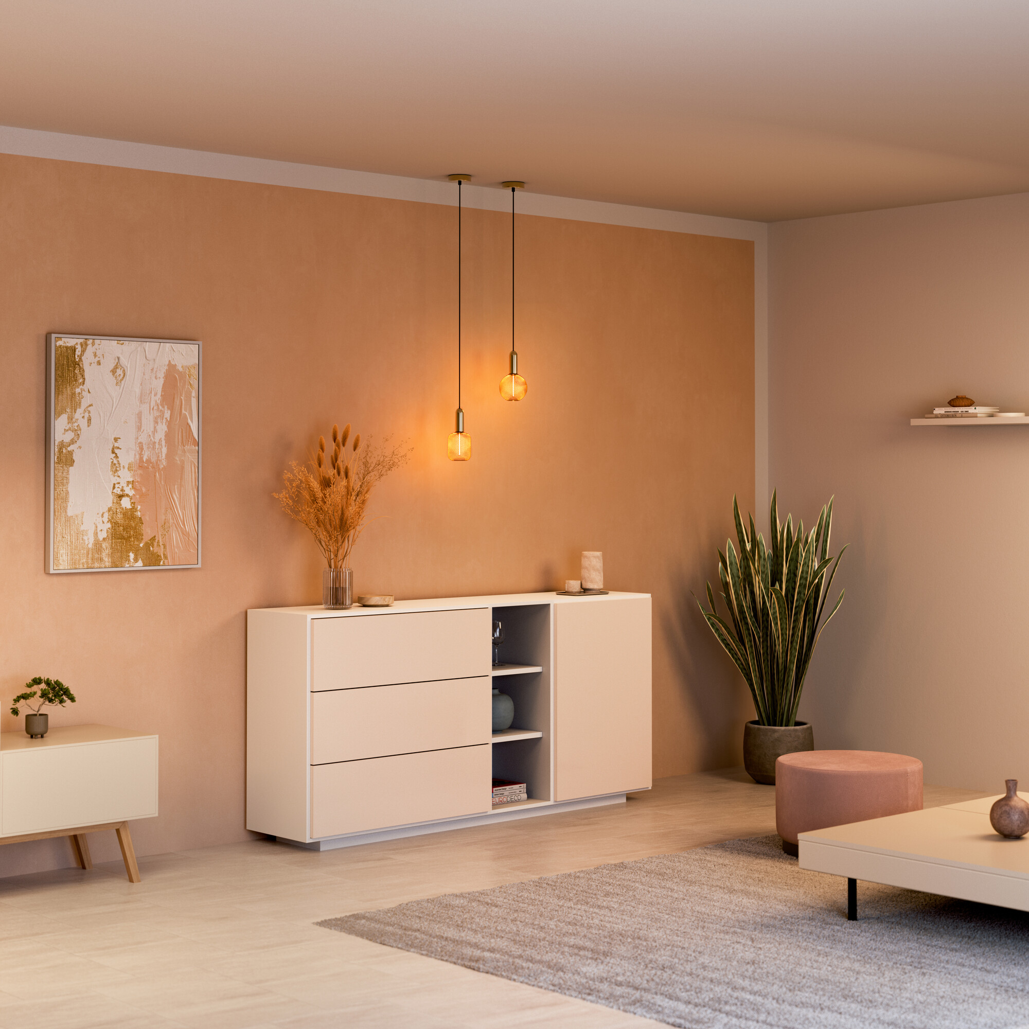 Osram LED Leuchte Quadrat, gold, warmweiß, E27