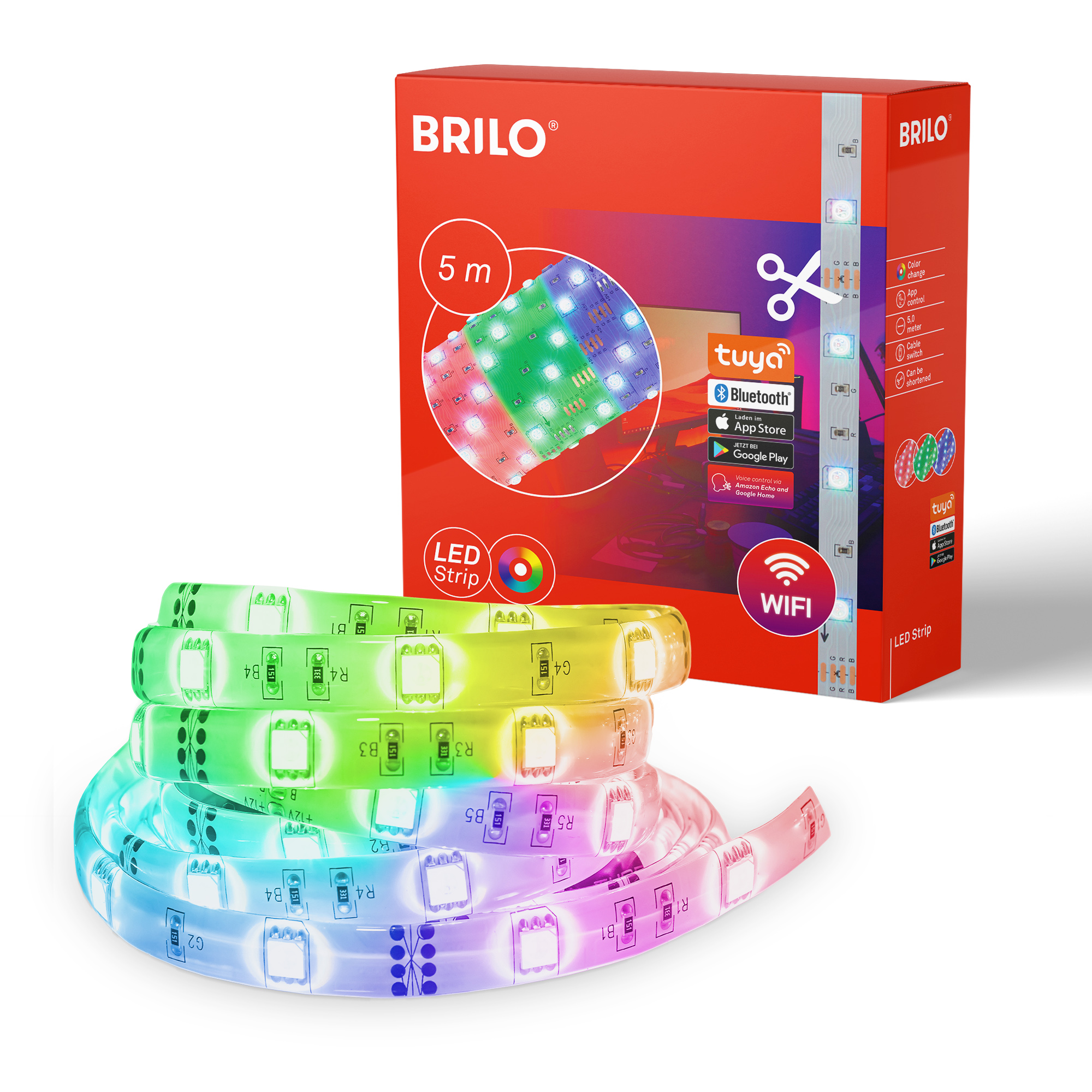 Briloner RGB Smart Band, 500 cm, weiß Briloner RGB Smart Band, 500 cm, weiß