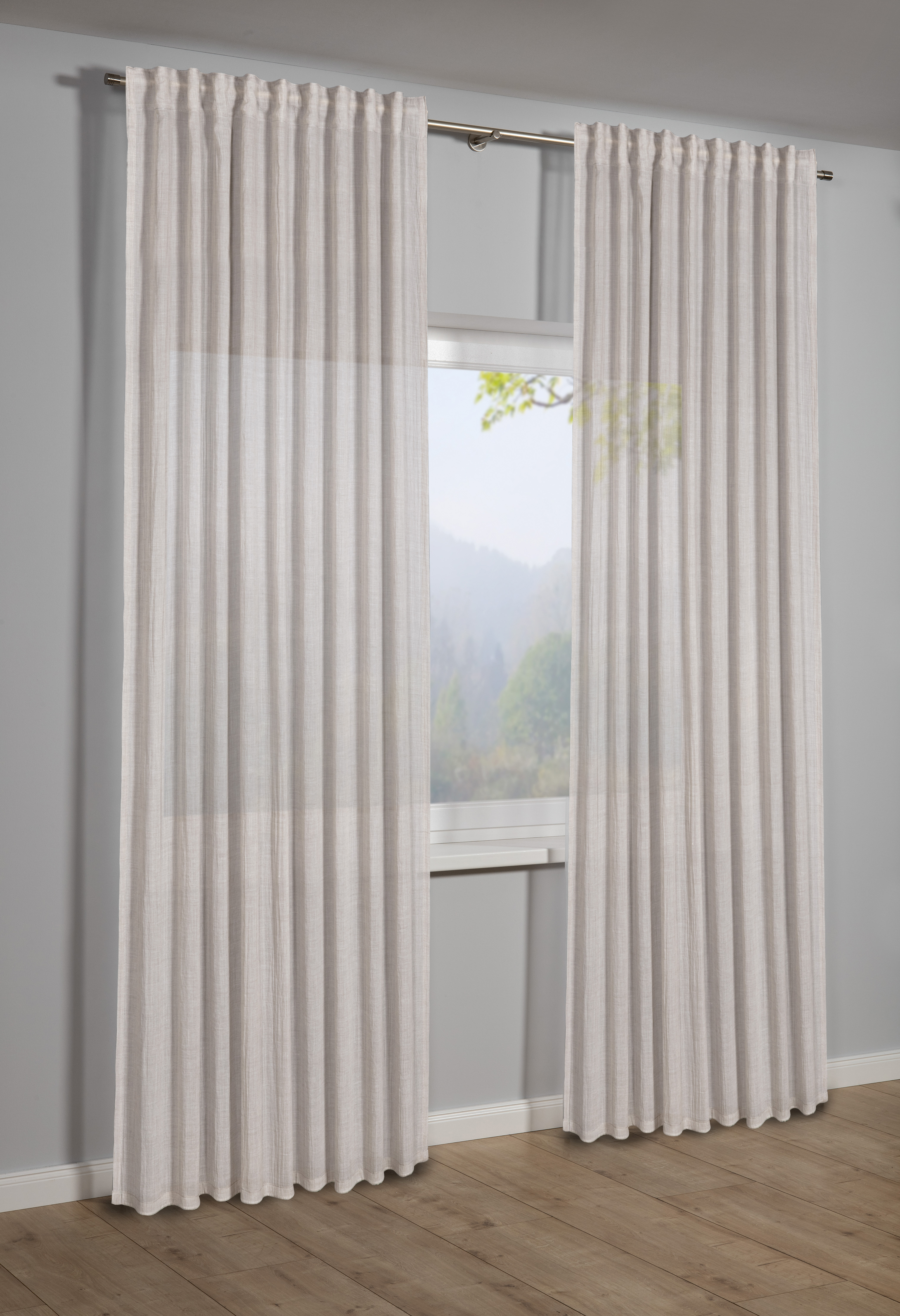 Sehlbach Schal mit Gardinenband natur, 135 x 245 cm Sehlbach Schal mit Gardinenband natur, 135 x 245 cm