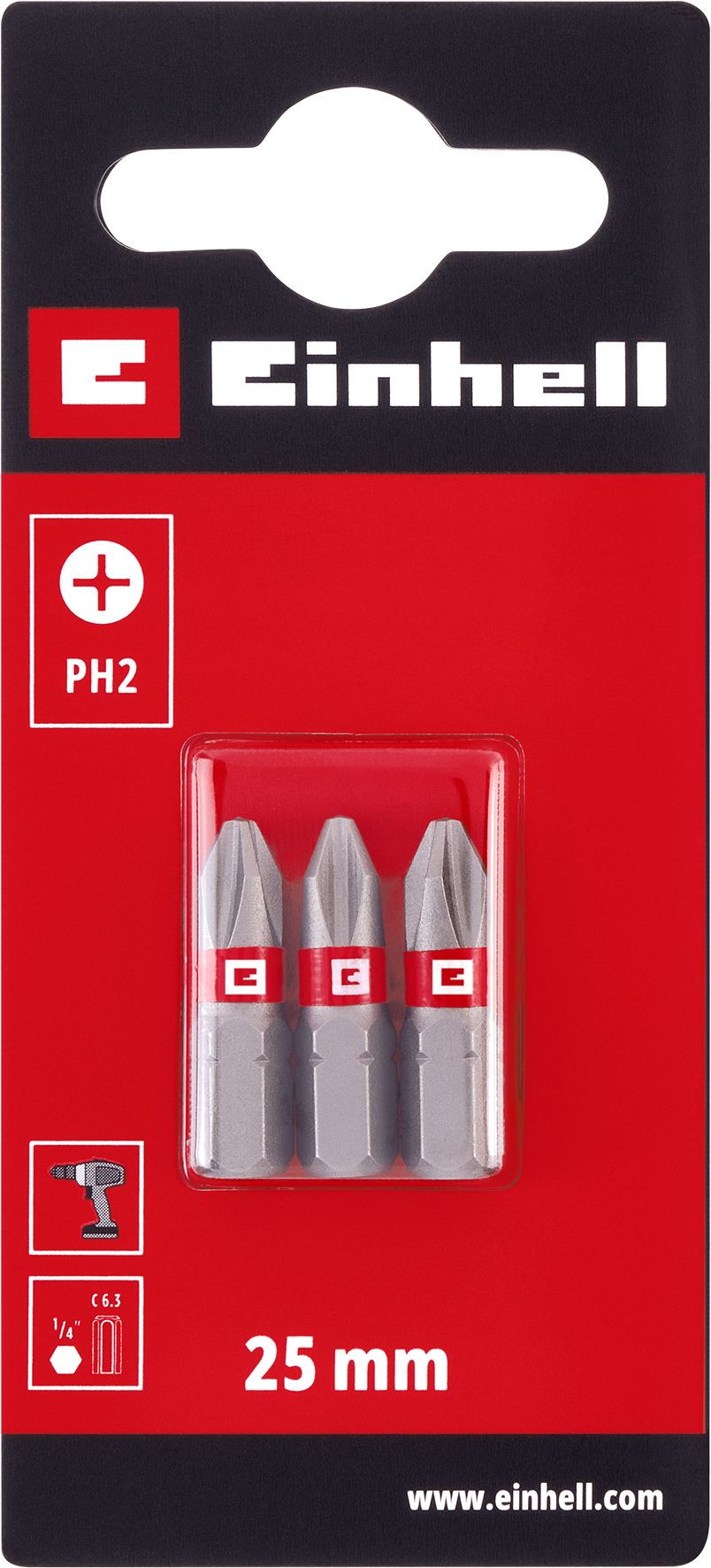 Einhell Standard-Bits, 25 mm, PH2 Einhell Standard-Bits, 25 mm, PH2