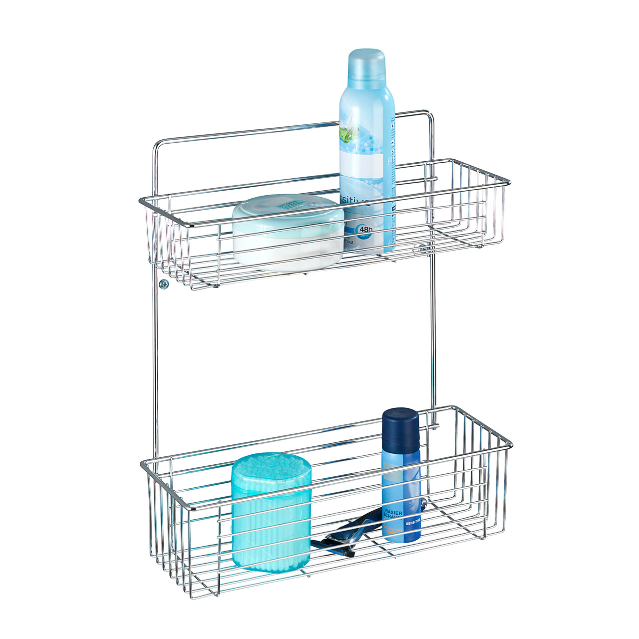 422852-Wandregal-Avesta-chrom_FS_01 WENKO WANDREGAL AVESTA 2ETAGEN CHROM 12X32X38CM