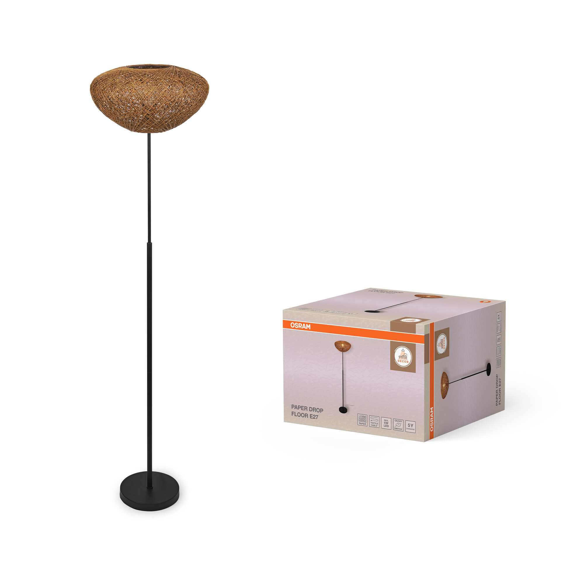 Osram Decor Stehleuchte, 1XE27, schwarz