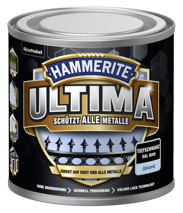 734590_4007591724267_5379708-Hammerite_ULTIMA_Glaenzend_Tiefschwarz_250ml HAMMERITE METALLSCHUTZLACK ULTIMATE GLZ TIEFSCHW. RAL 9005 250ML