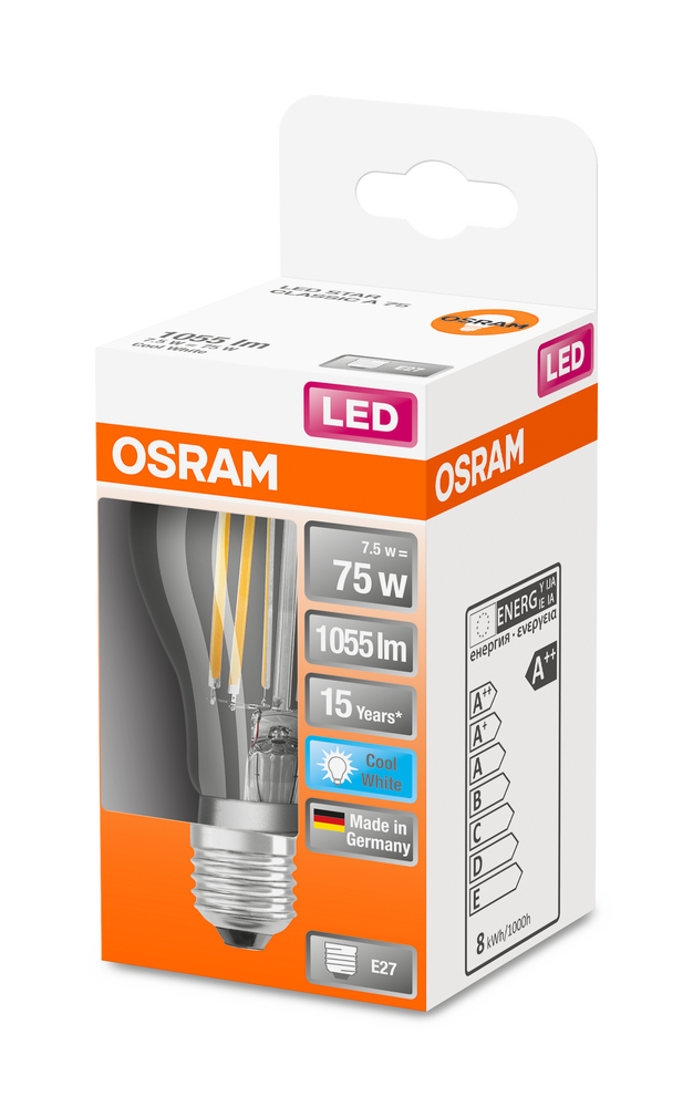 4058075112445_Packaging_image OSRAM LEUCHTMITTEL LED CLA75 7,5W/840 E27 230V