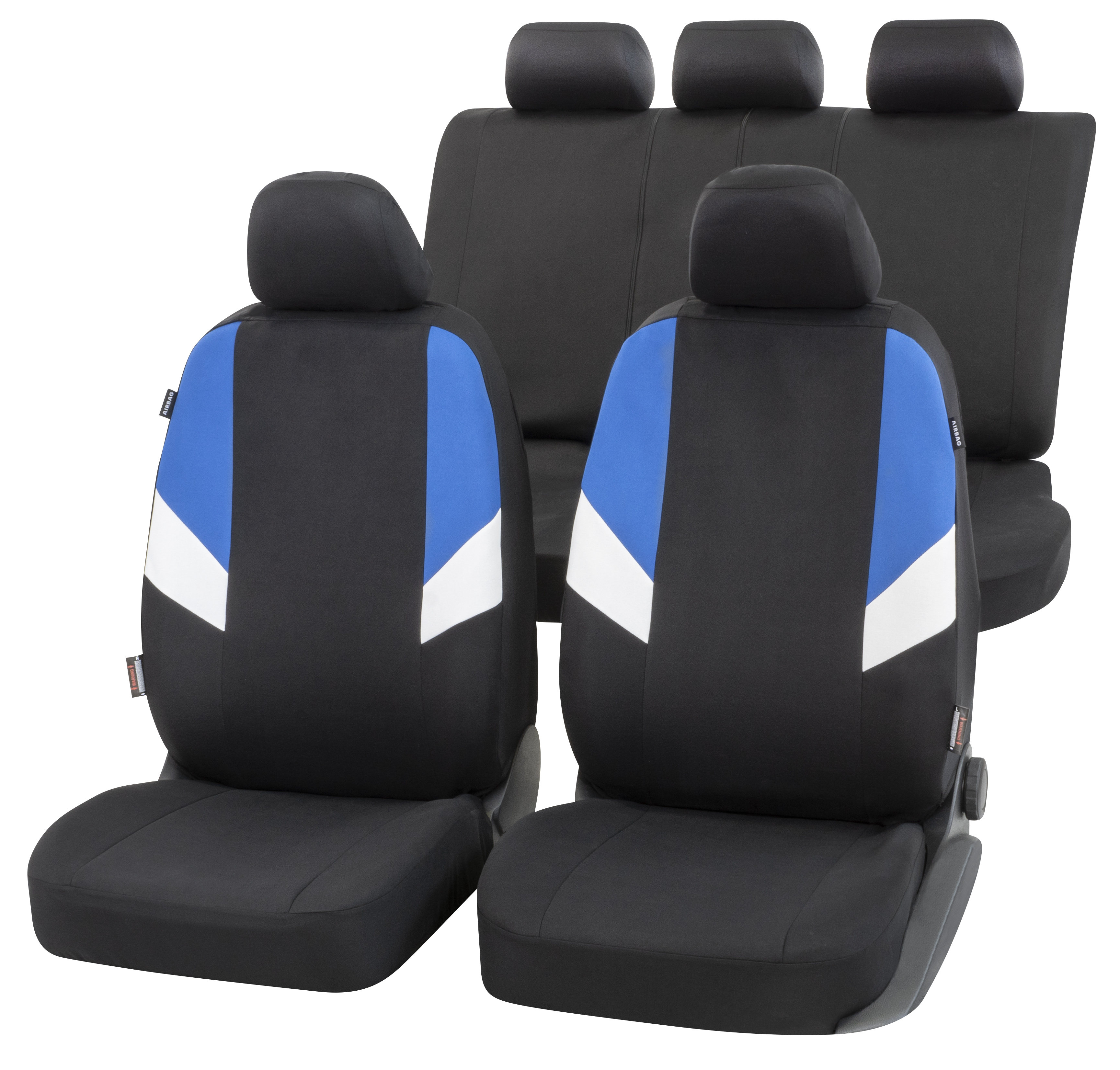 CarComfort Autositzbezug Cala, schwarz/blau, 2VS 2-teilig, 5NS, 1RS, 5-teilig CarComfort Autositzbezug Cala, schwarz/blau, 2VS 2-teilig, 5NS, 1RS, 5-teilig