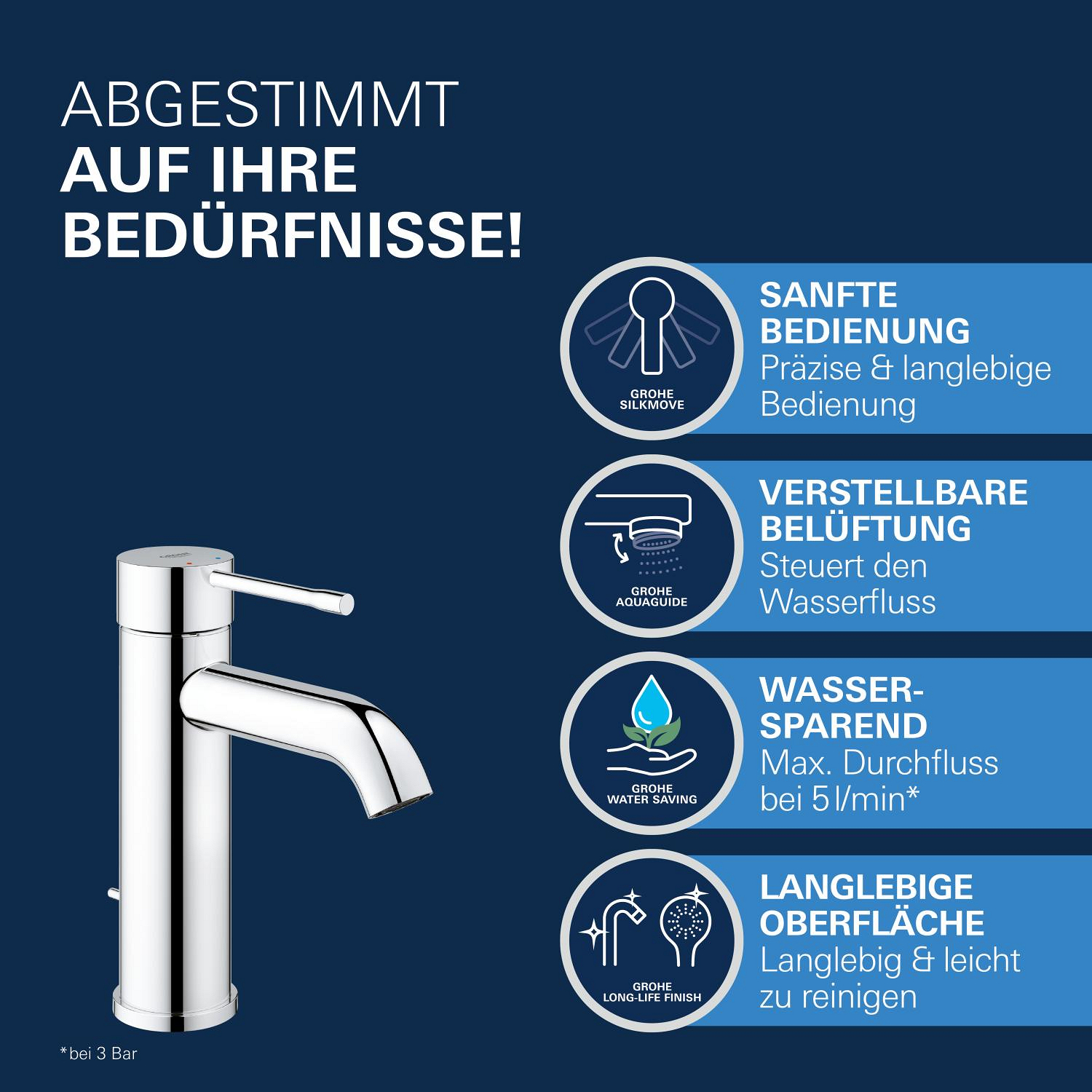 Grohe Essence Einhand-Waschtischbatterie, 1/2" S-Size