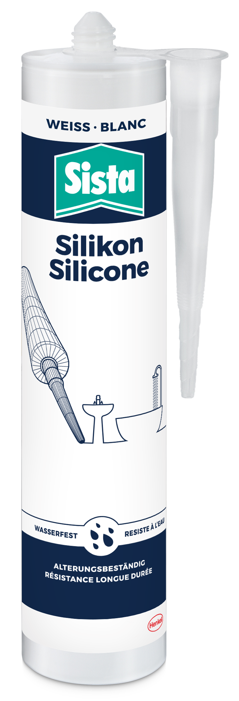 Sista Sanitär Silikon, weiß, 280 ml