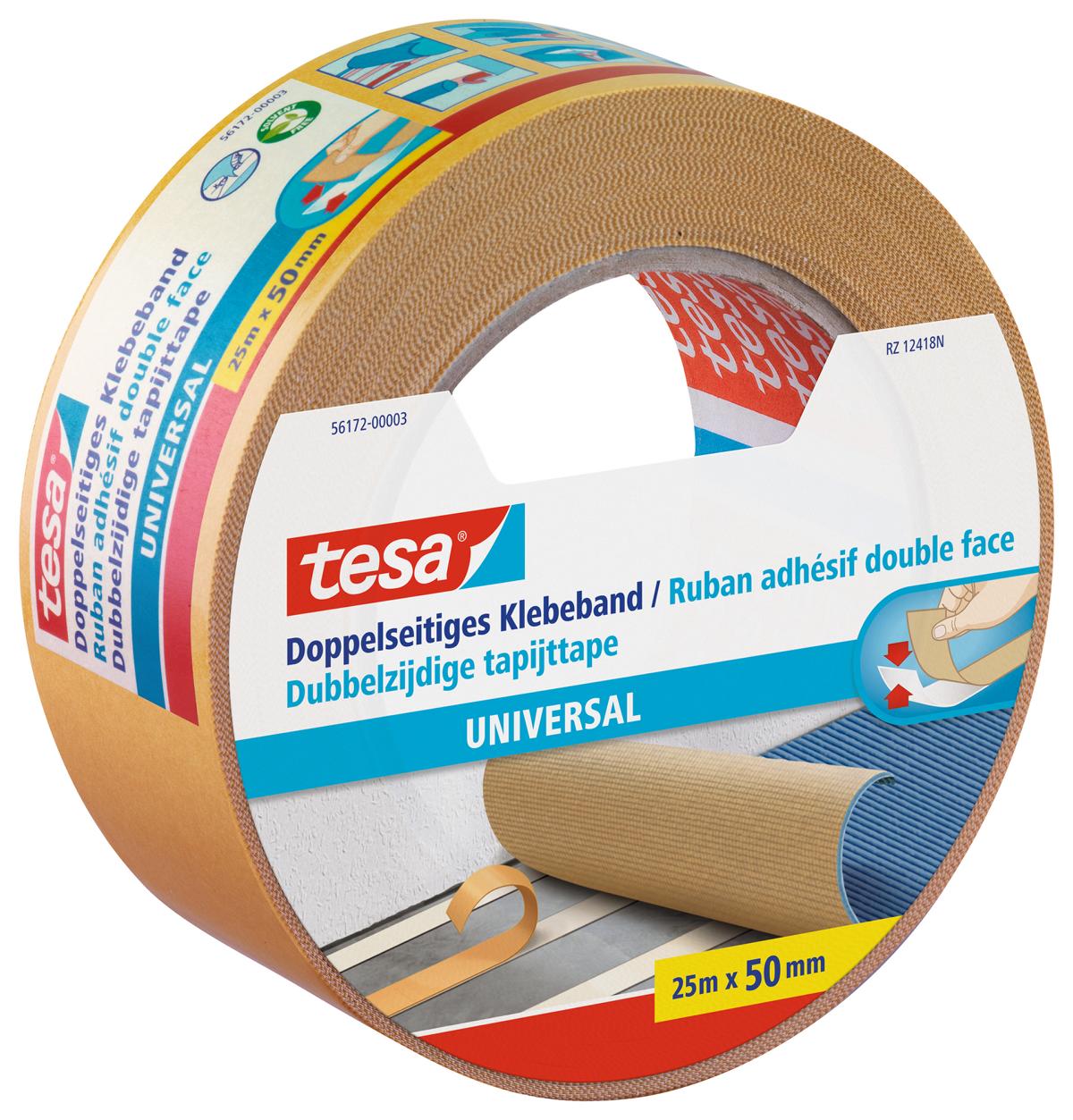 tesa_Floorlaying_Universal_561720000311_LI406_left_pa tesa Doppelseitiges Klebeband, universal, 25 m