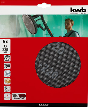 Kwb Klett-Gitterschleifscheibe 225 mm, K220