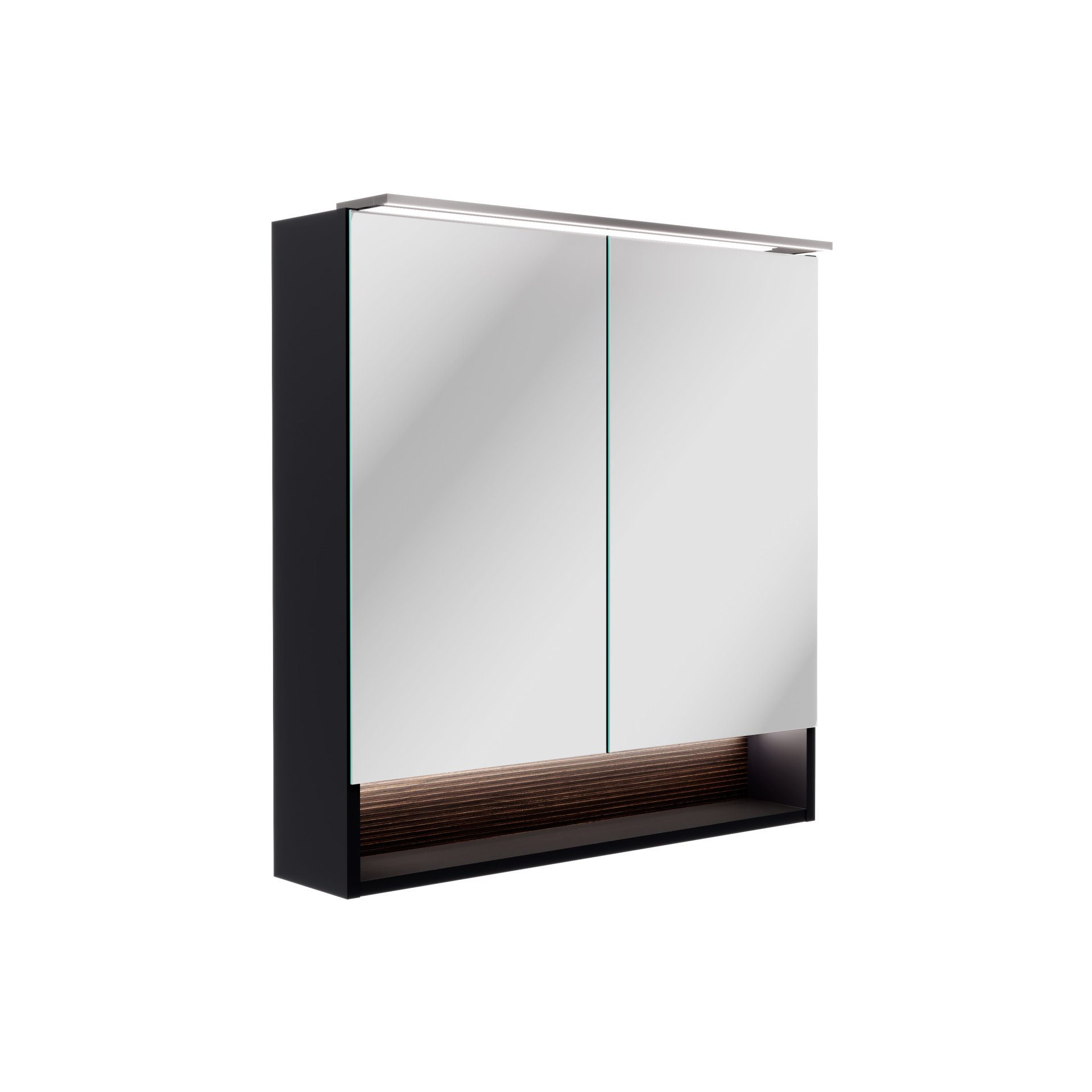 Fackelmann B.Paris Spiegelschrank, 700 mm, Schwarz/Rigoletto Eiche