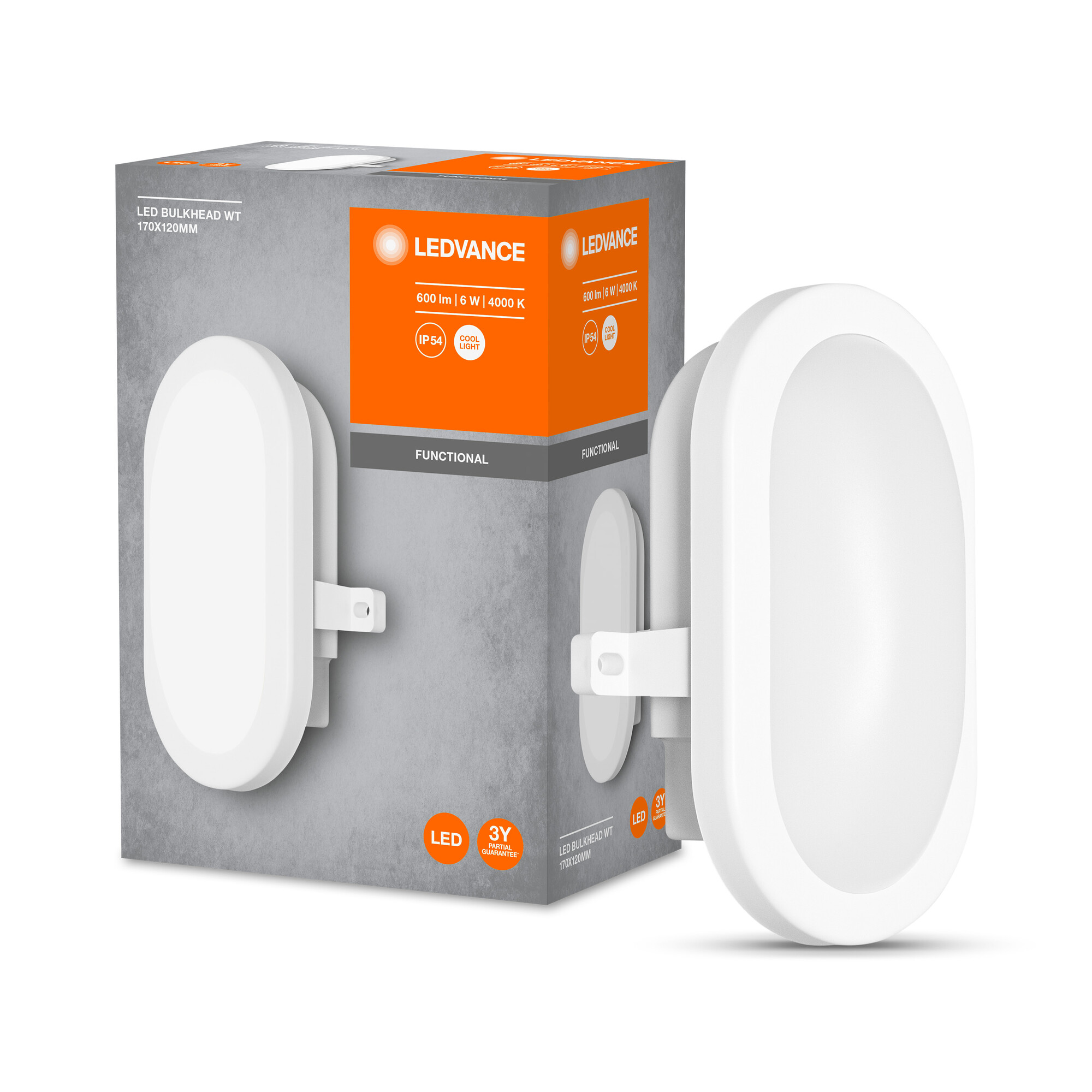 LEDVANCE Deckenleuchte LED Bulkhead, 6W, 4000K White LEDVANCE Deckenleuchte LED Bulkhead, 6W, 4000K White