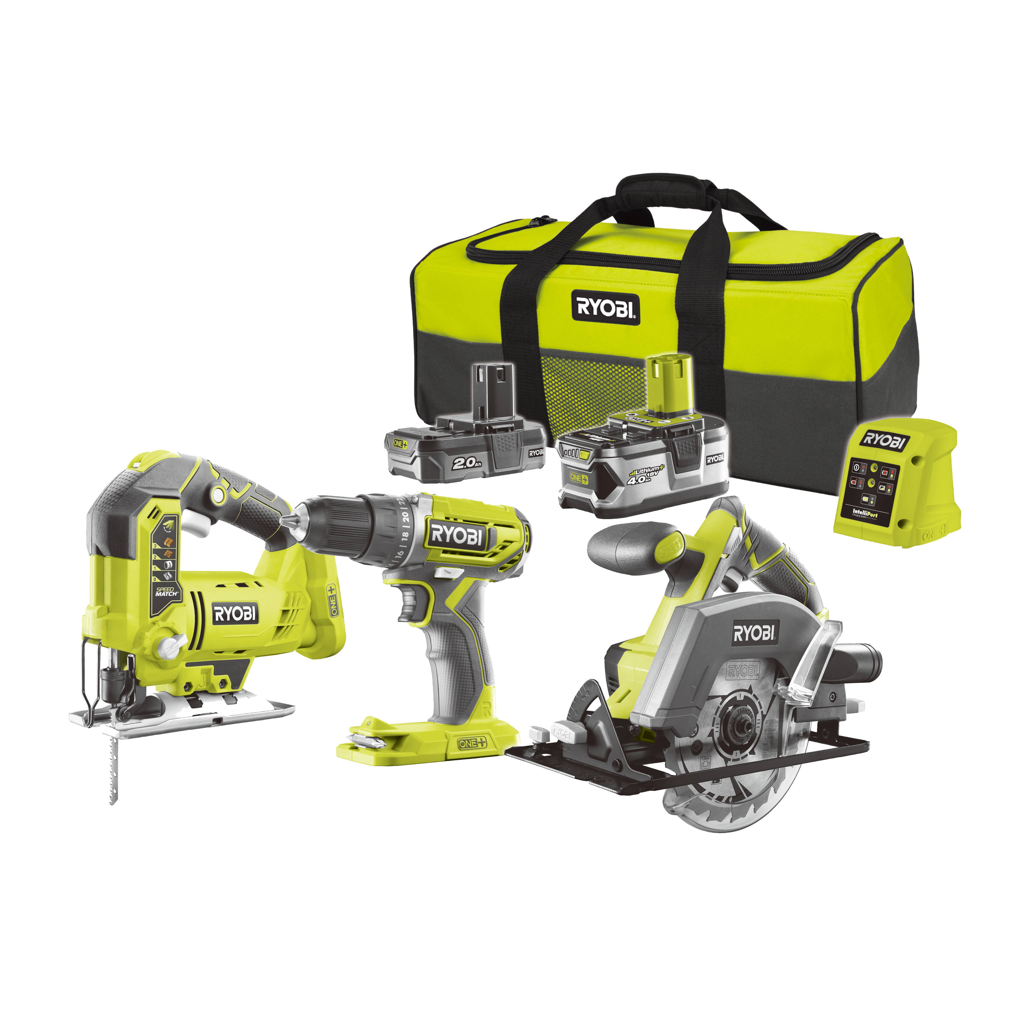 Ryobi Kombo-Kit 18V R18DDJSCSP-242S Ryobi Kombo-Kit 18V R18DDJSCSP-242S